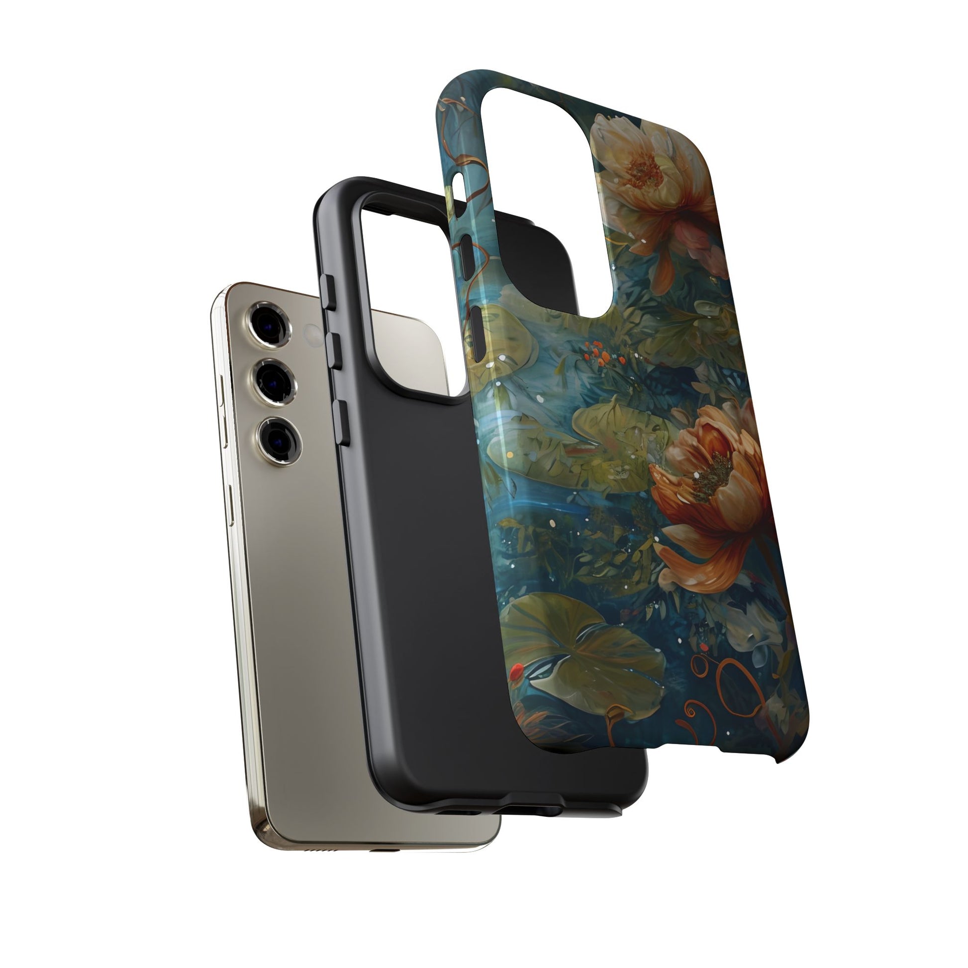 Waterlily Nocturne Samsung Galaxy S23 Case - Artistic Mountain Lake Design, Nature-Inspired Protective Cover, Elegant Gift for Outdoor Lovers