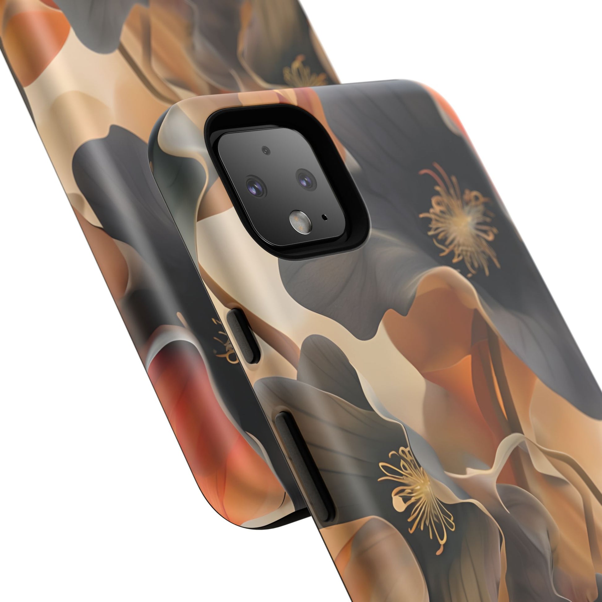 Autumn Ember - Moody Floral Art Google Pixel 4 XL Tough Phone Case - Warm Earthy Botanical Design