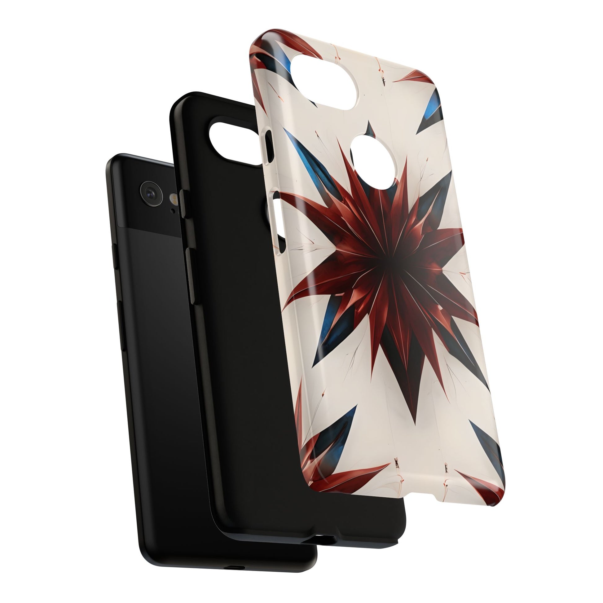 Garnet Starburst - Kaleidoscope Collection Gemstone Floral - Google Pixel 2XL Tough Phone Case - Floral Burst Design