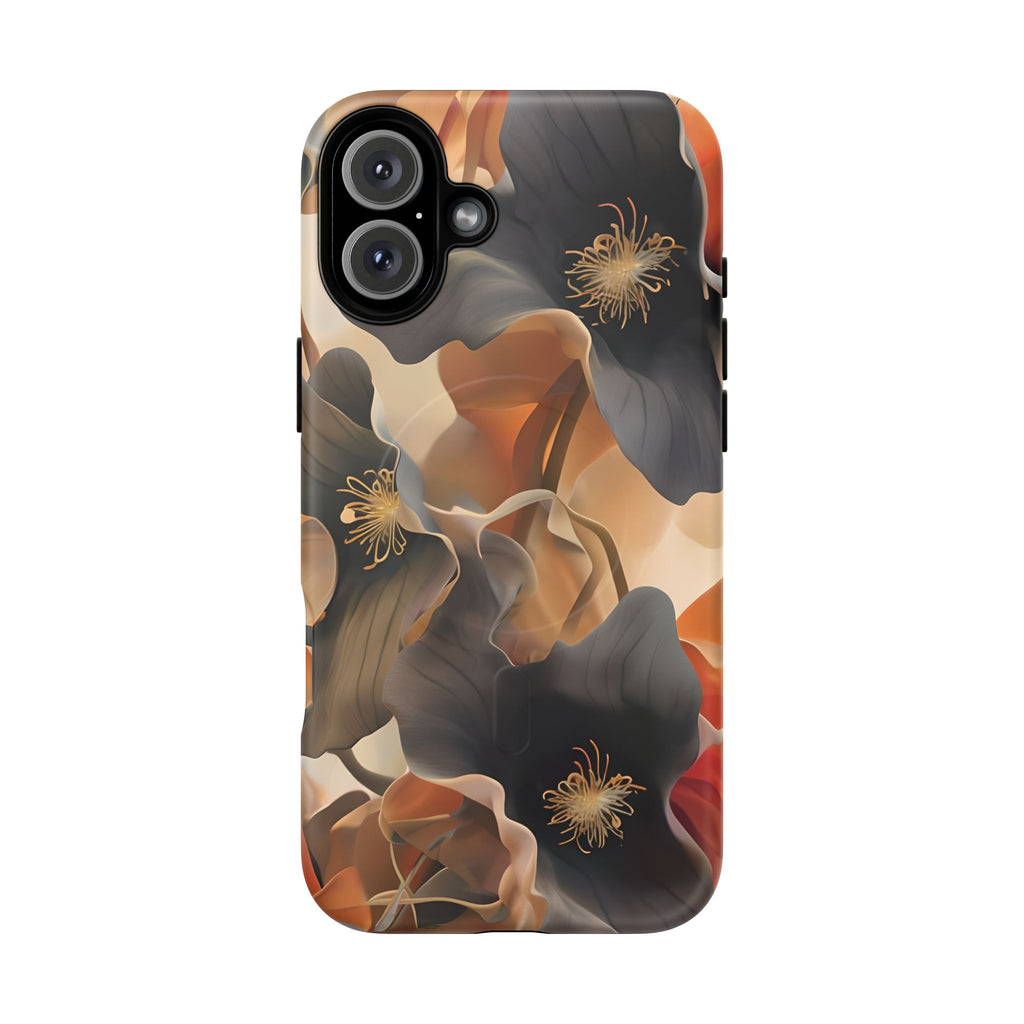 Autumn Ember - Moody Floral Art iPhone 16 Plus MagSafe Phone Case -Warm Earthy Botanical Design
