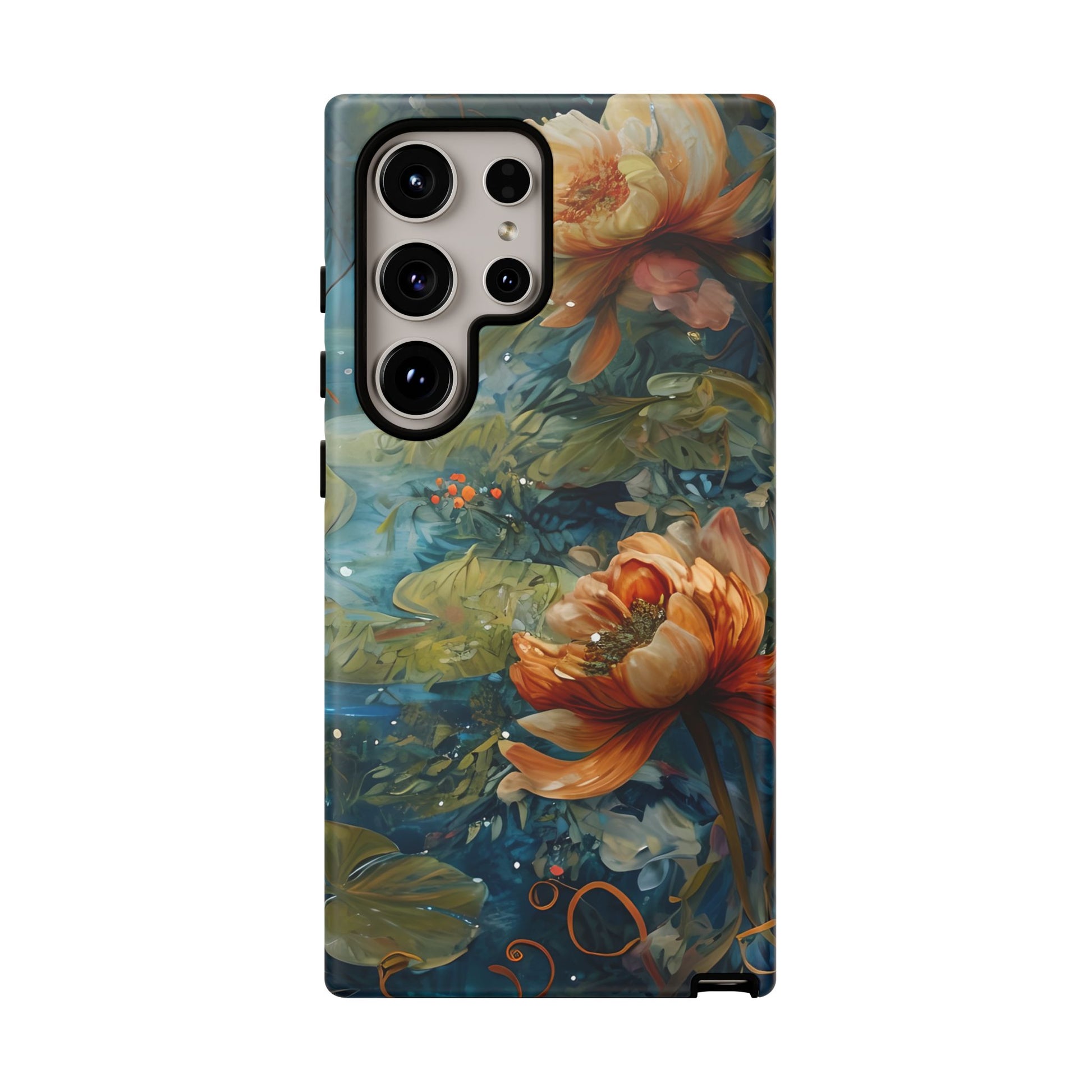 Waterlily Nocturne Samsung Galaxy S24 Ultra Case - Artistic Mountain Lake Design, Nature-Inspired Protective Cover, Elegant Gift for Outdoor Lovers