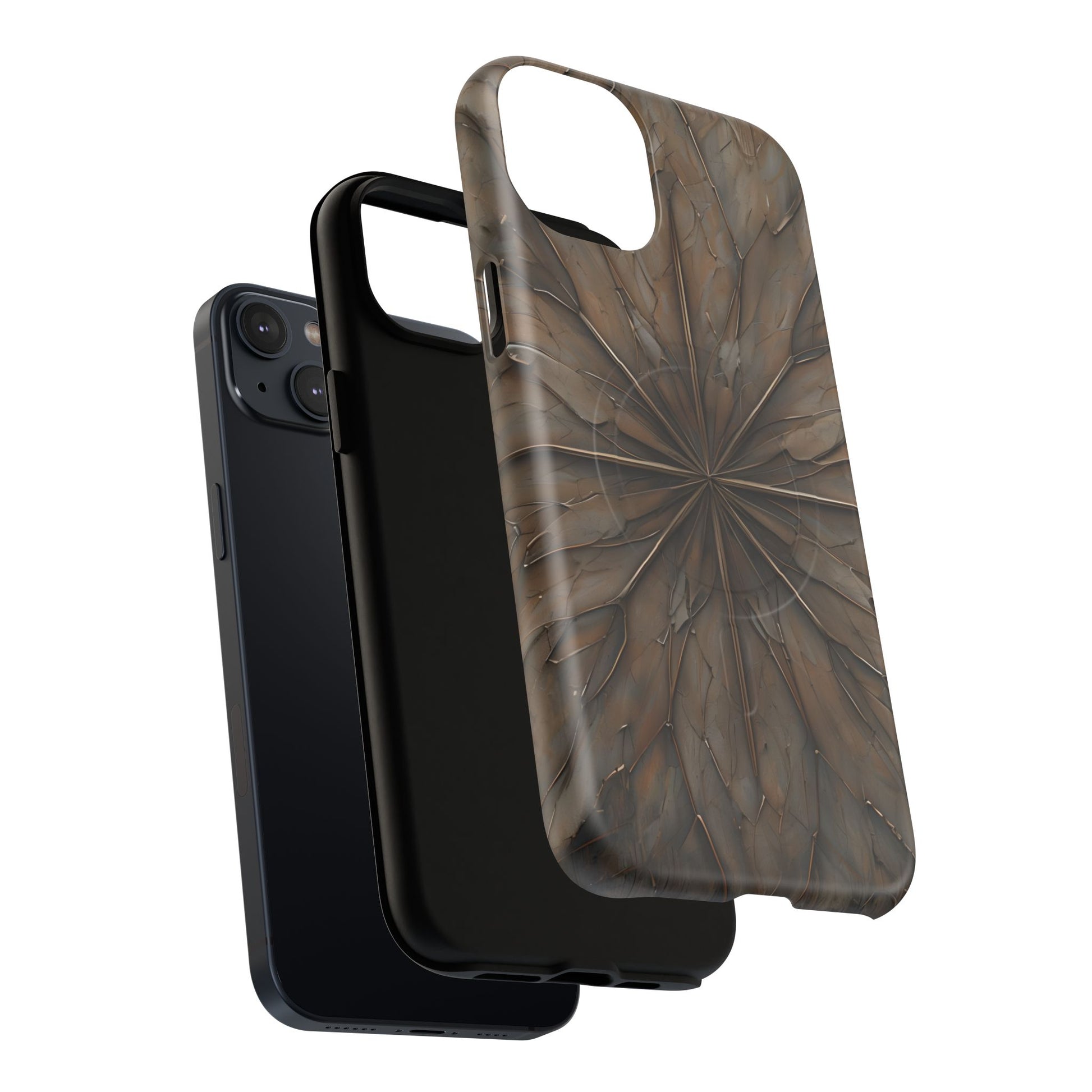 Earthstone Mandala - Kaleidoscope Collection Artistic Taupe Burst - iPhone 14 Plus MagSafe Phone Case