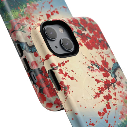 Crimson Blossom Lake iPhone MagSafe Case