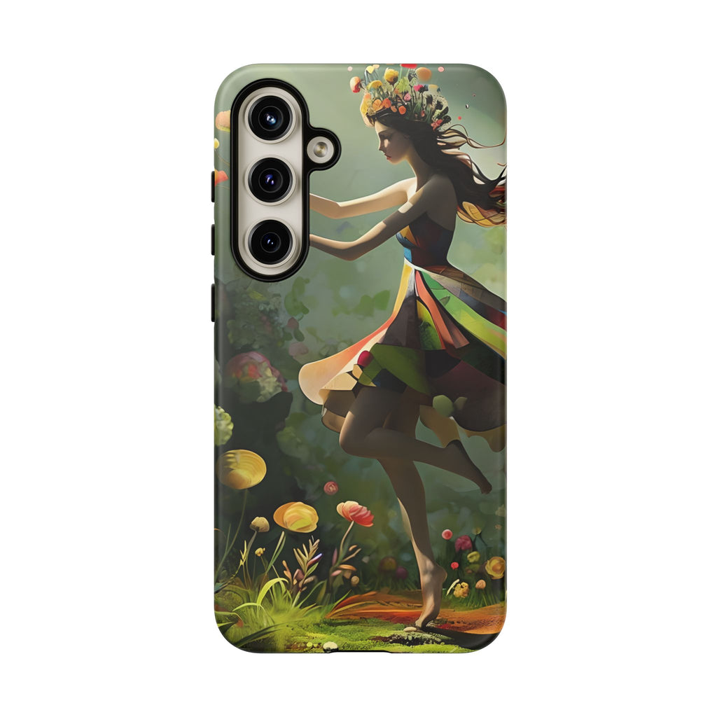 Dancing Wildflower Muse Samsung Galaxy S24 Plus Tough Case - Artistic Floral Fantasy Cover - Whimsical Nature-Inspired Protective Accessory