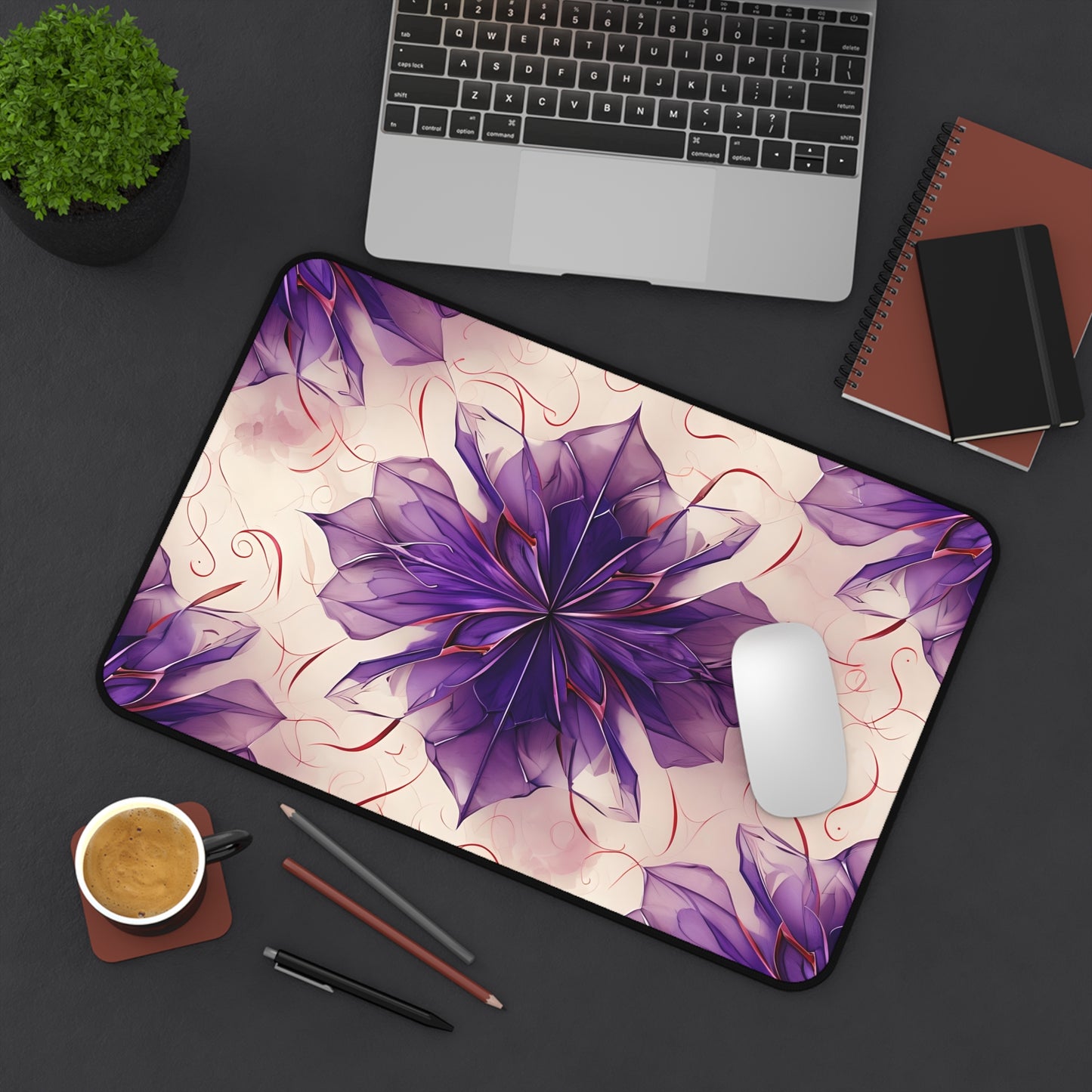 Violet Reverie Designer Desk Mat - Premium Office Desk Pad, 3 Sizes Available, Artistic Workspace Protection