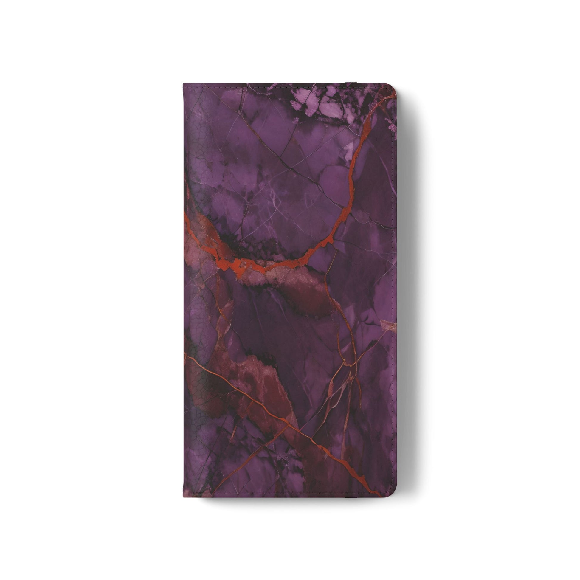 Amethyst Current Wallet Phone Case - Elegant Purple Marble Flip Cover for Samsung Galaxy S21 Ultra
