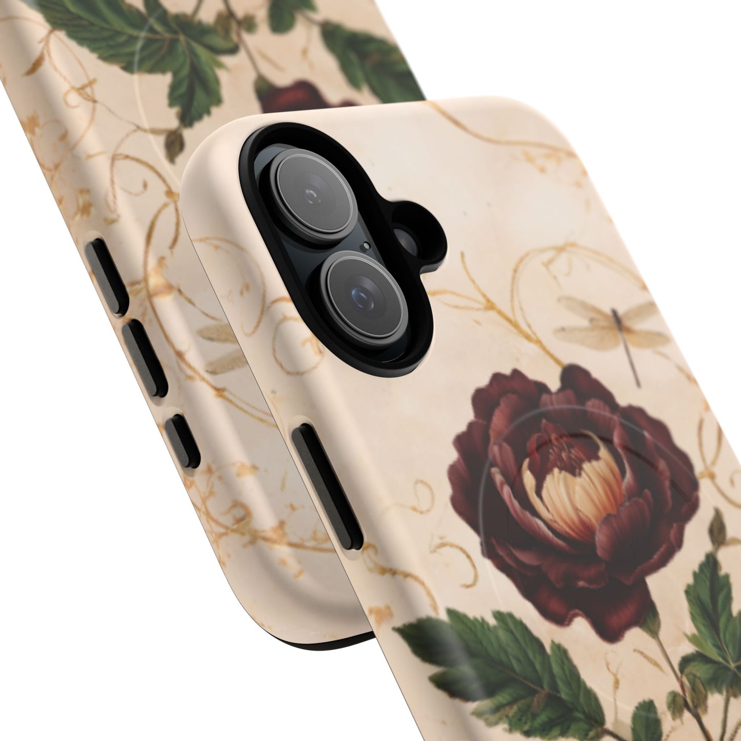 Vintage Burgundy Rose iPhone MagSafe Case