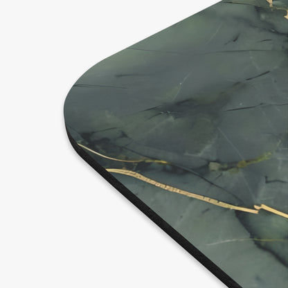 Close-up of Verdant Vein mouse pad showing printed marble vein design detail
