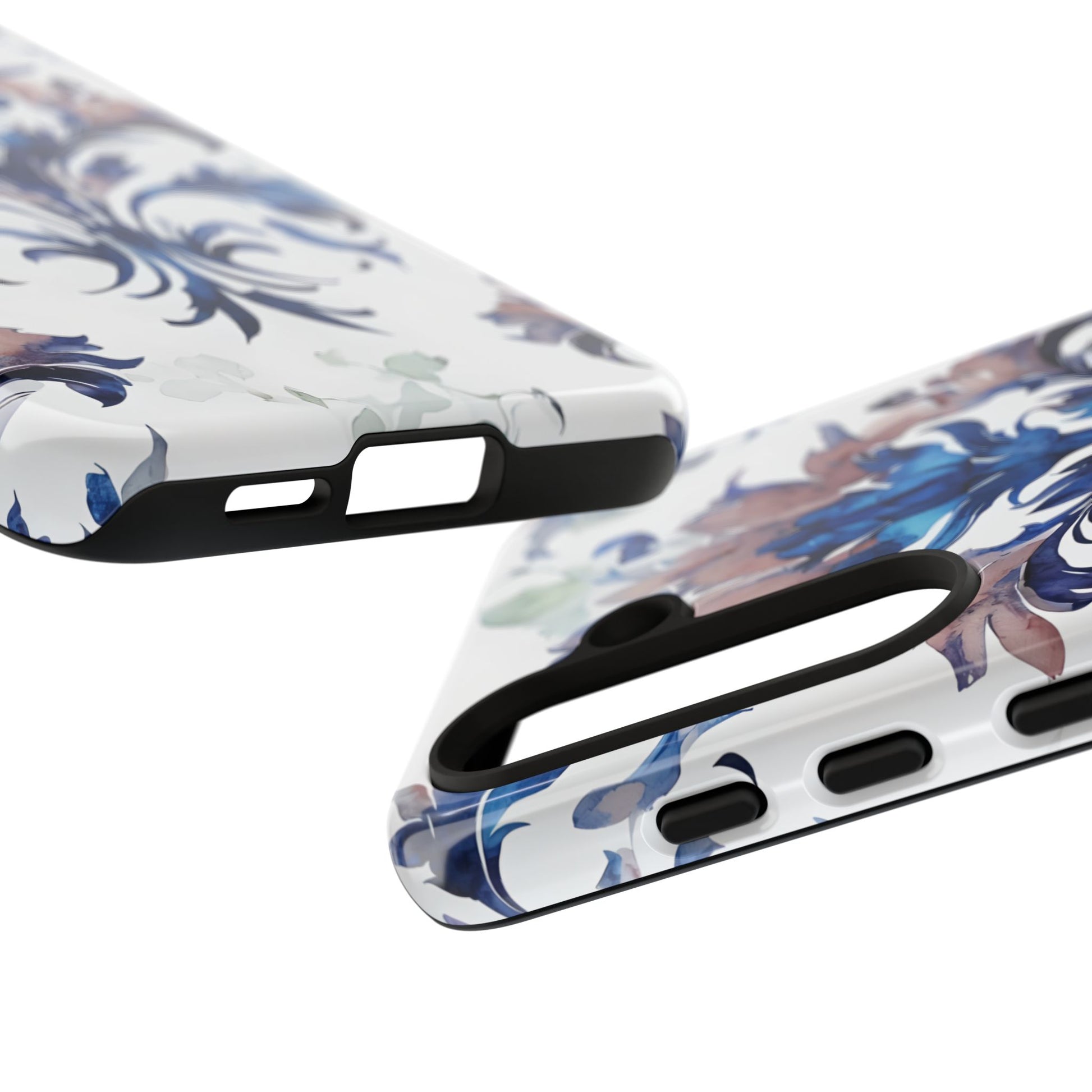 Delft Reverie - Elegant Blue & White Samsung S24 Tough Phone Case - Dutch Delftware-Inspired Floral Design