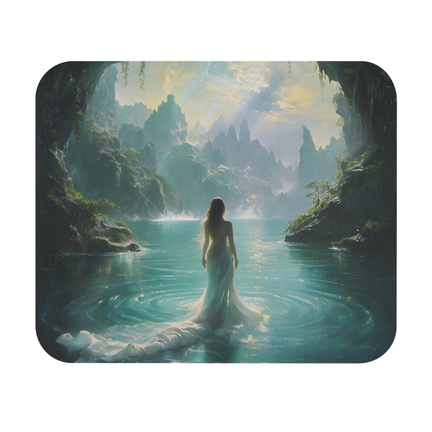 Celestial Tides mouse pad featuring dreamy celestial ocean-inspired artwork