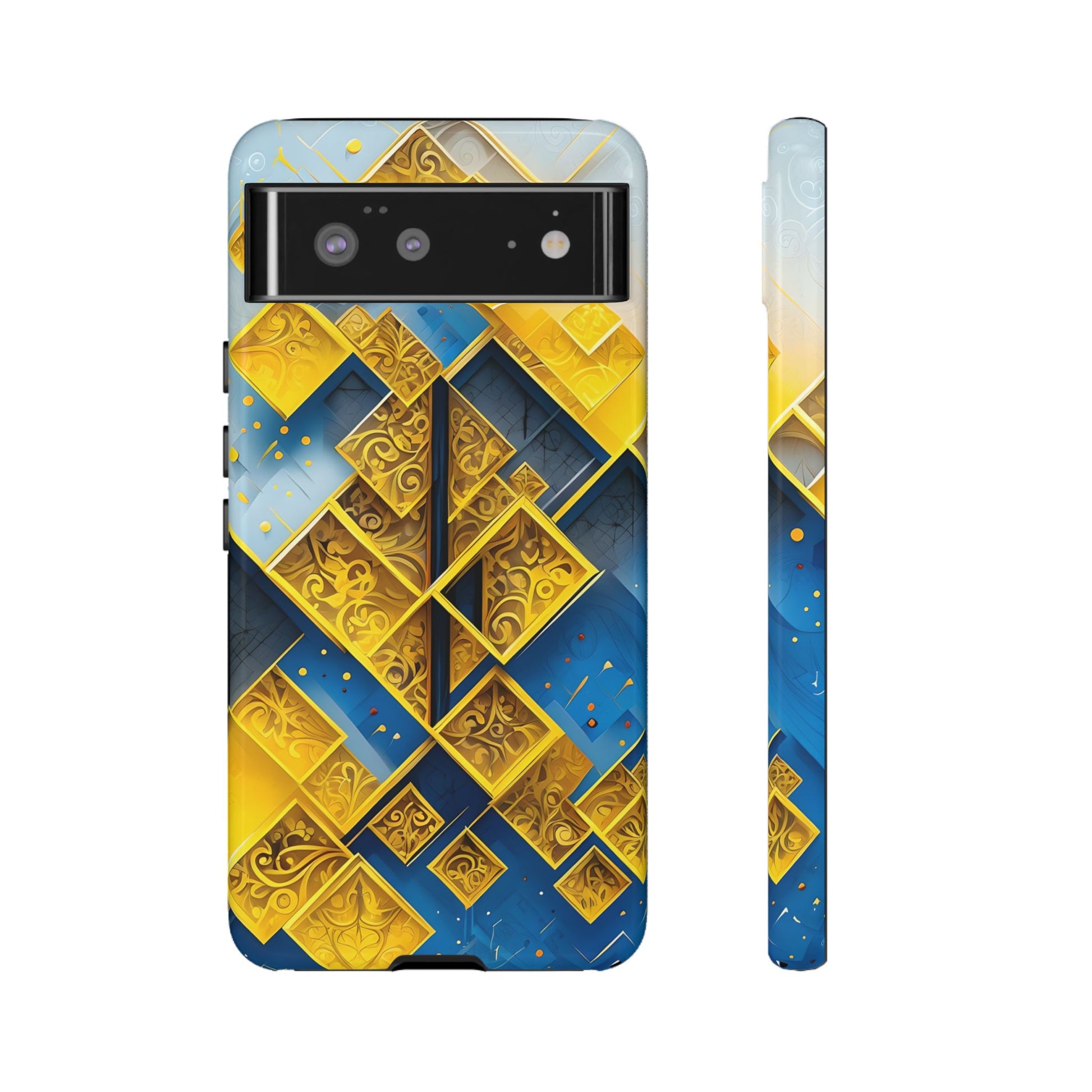 Golden Ascent Luxe Geometric Google Pixel 6 Tough Case - Elegant Abstract Gold Design
