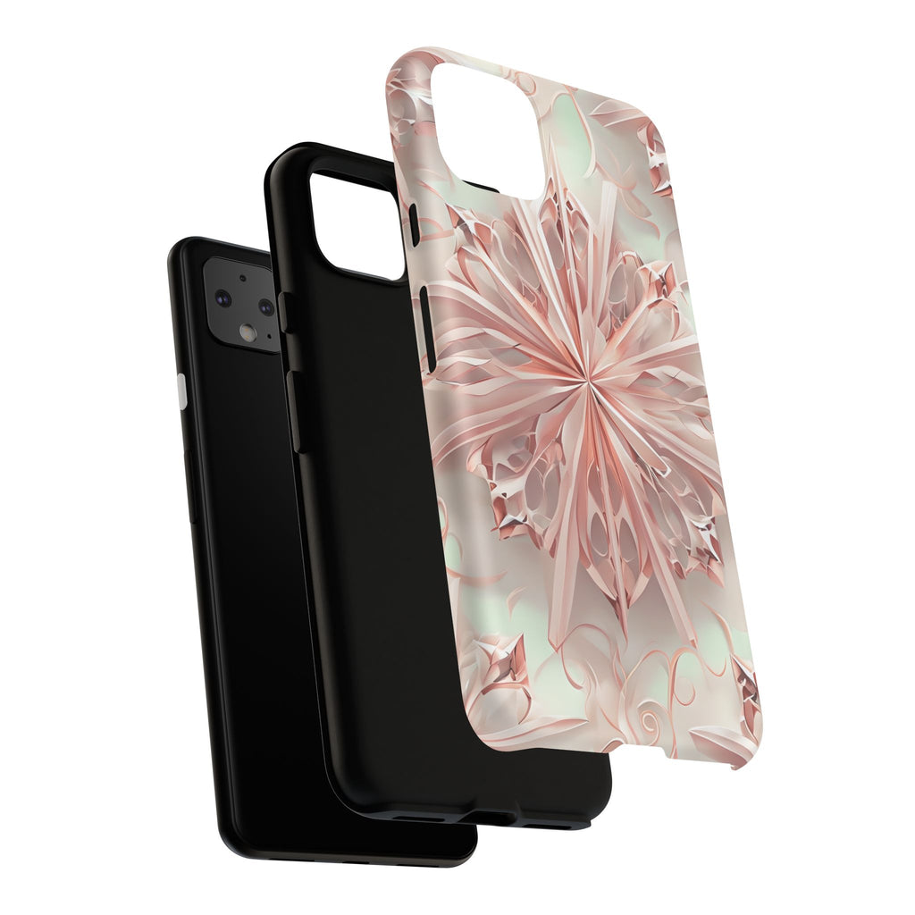 Blush Frost from our Kaleidoscope Collection - Google Pixel 4 XL tough case - Soft Pink Geometric Floral Design