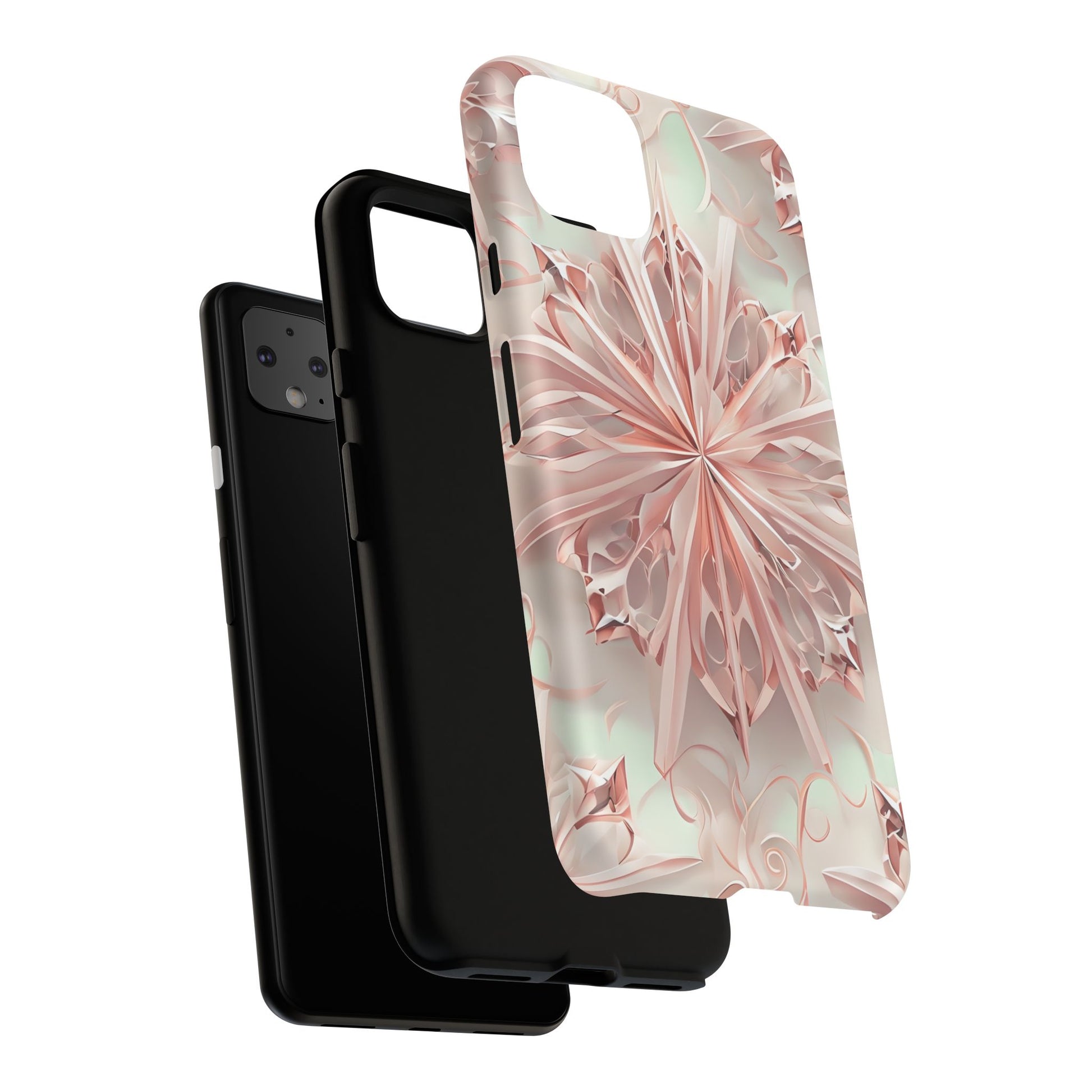 Blush Frost from our Kaleidoscope Collection - Google Pixel 4 XL tough case - Soft Pink Geometric Floral Design