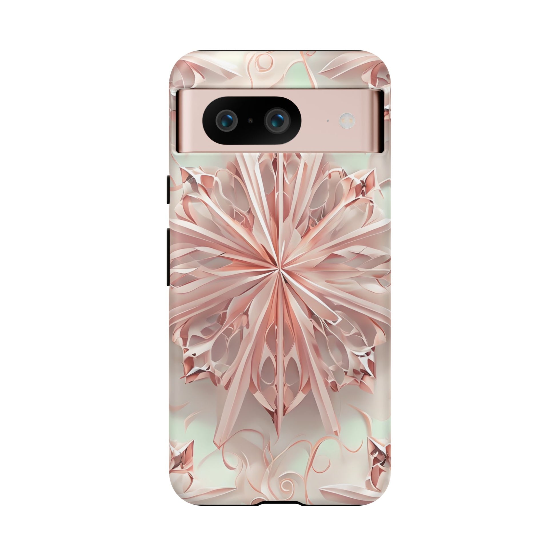 Blush Frost from our Kaleidoscope Collection - Google Pixel 8 tough case - Soft Pink Geometric Floral Design