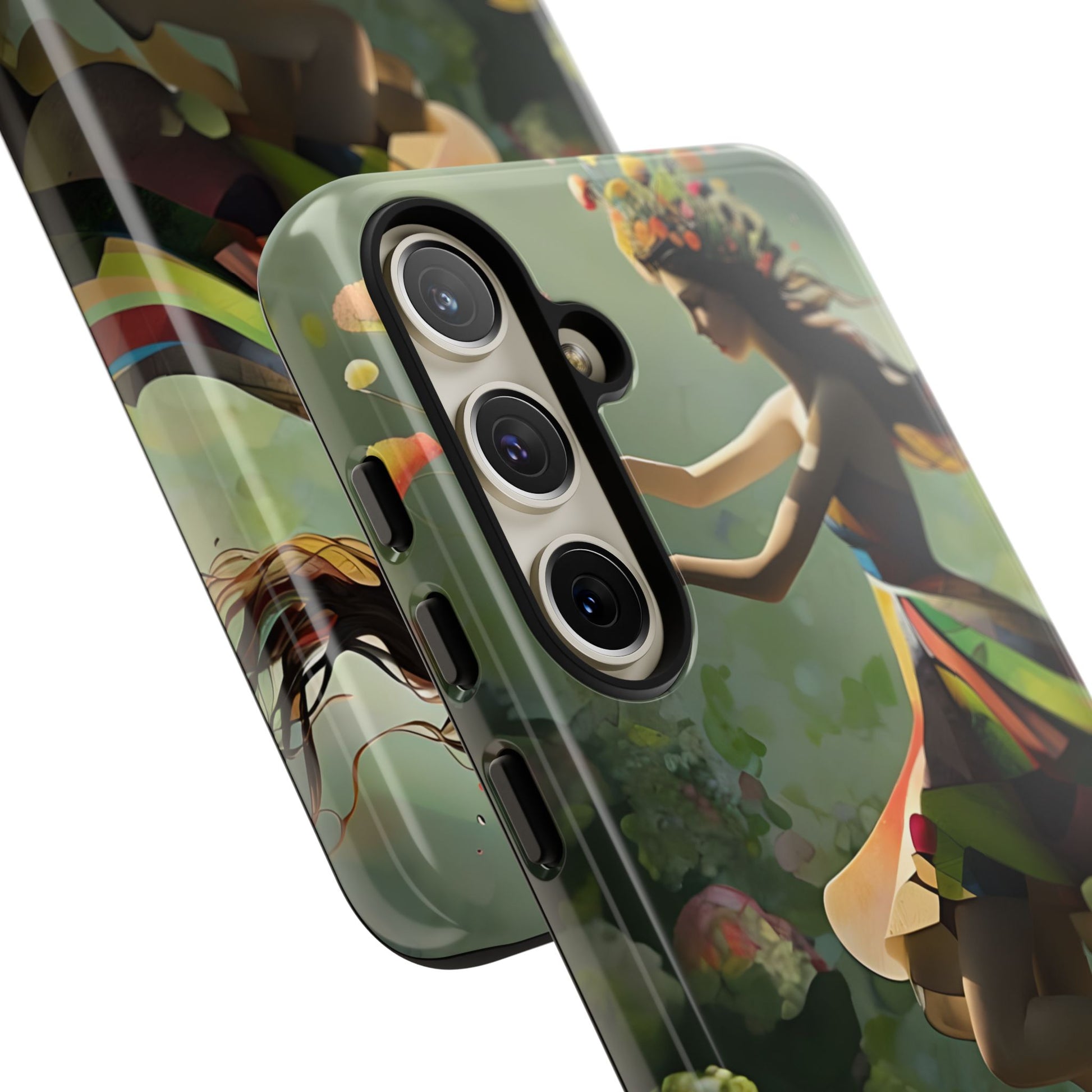 Dancing Wildflower Muse Samsung Galaxy S24 Plus Tough Case - Artistic Floral Fantasy Cover - Whimsical Nature-Inspired Protective Accessory