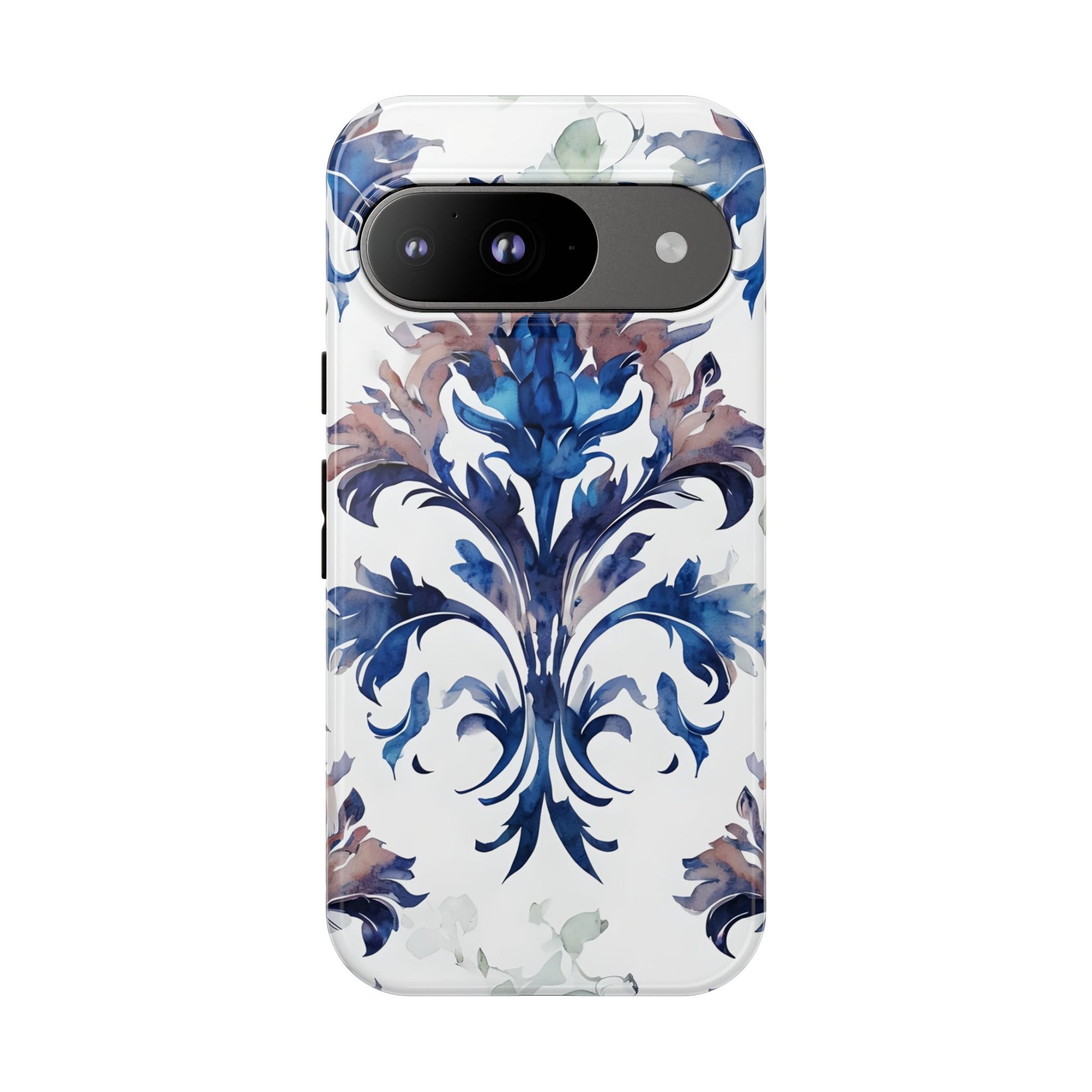 Delft Reverie - Elegant Blue & White Google Pixel 9 Tough Phone Case - Dutch Delftware-Inspired Floral Design