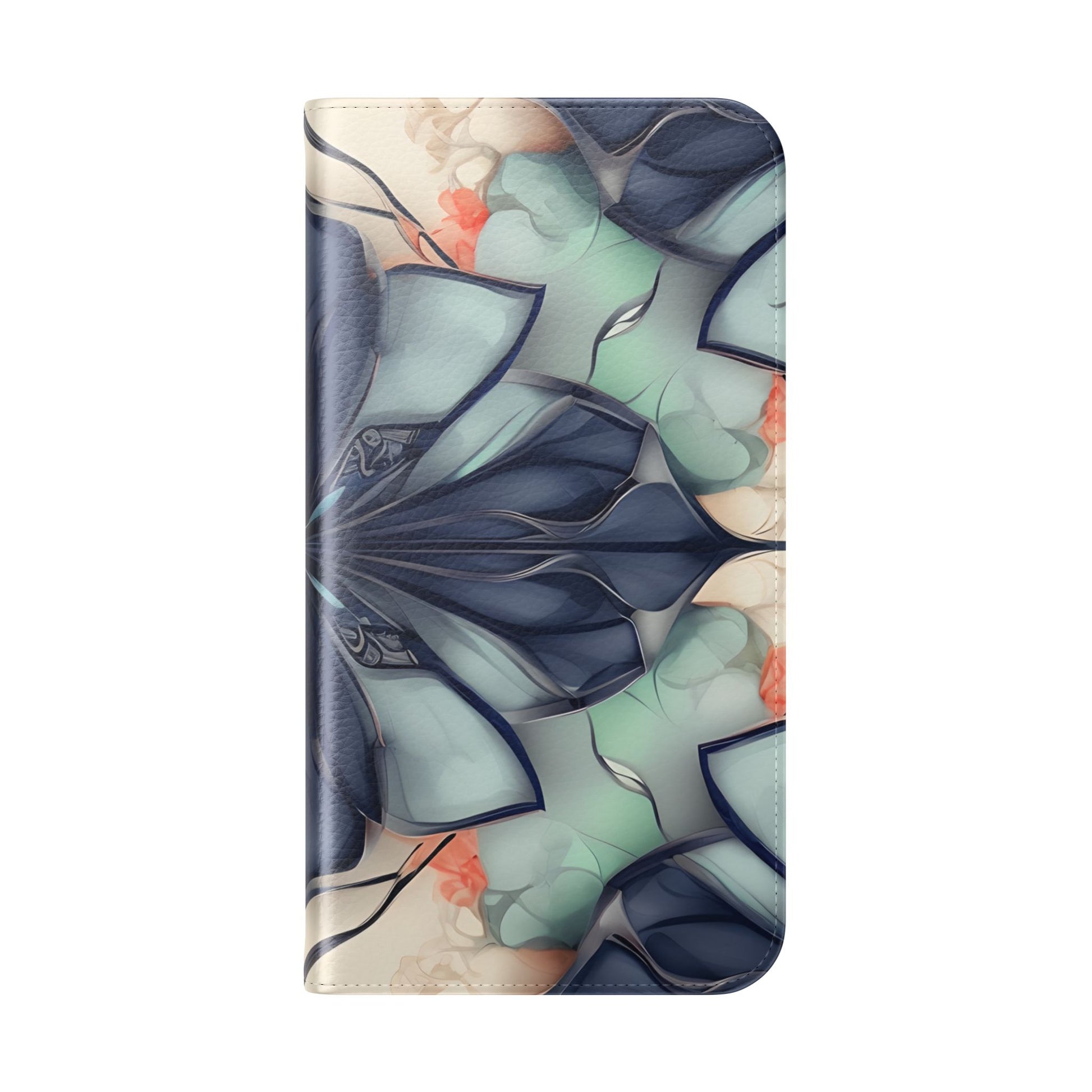Midnight Mosaic - Abstract Floral Flip Phone Case for iPhone 14 Plus