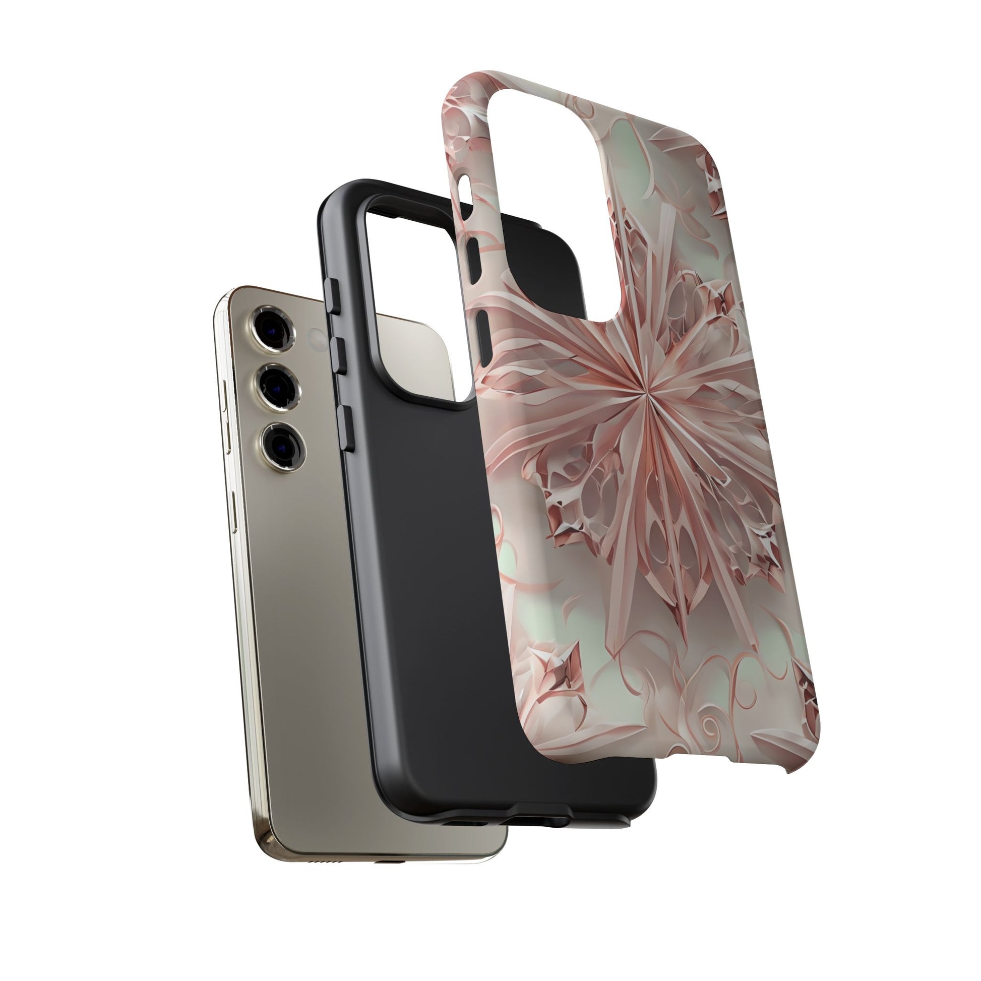Blush Frost from our Kaleidoscope Collection - Samsung Galaxy S23 tough case - Soft Pink Geometric Floral Design