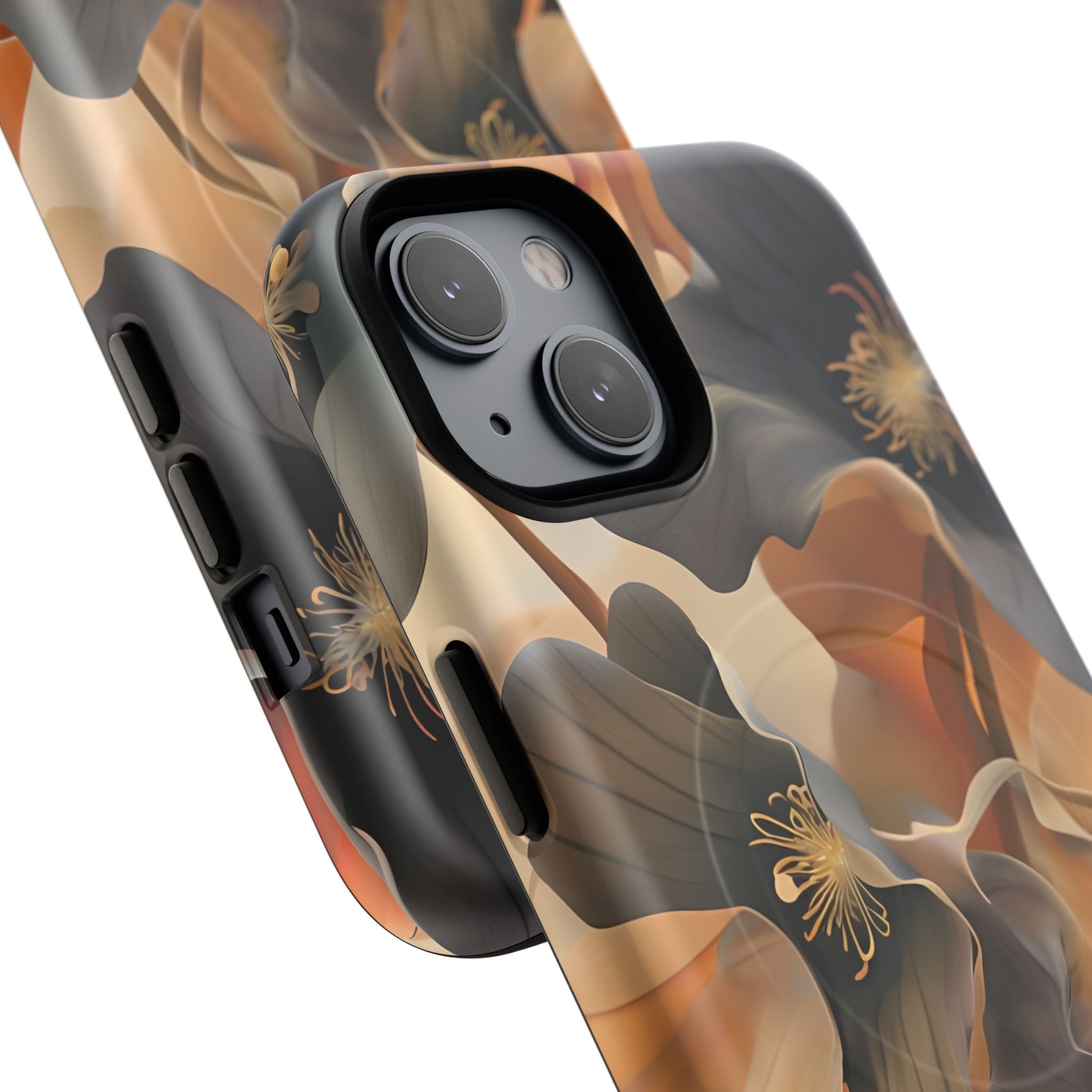Autumn Ember - Moody Floral Art iPhone 14 MagSafe Phone Case -Warm Earthy Botanical Design