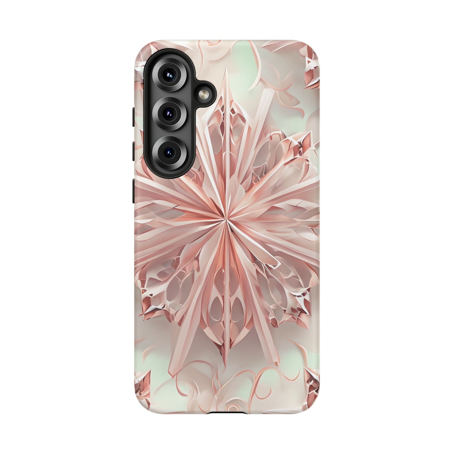 Blush Frost from our Kaleidoscope Collection - Samsung Galaxy tough case - Soft Pink Geometric Floral Design