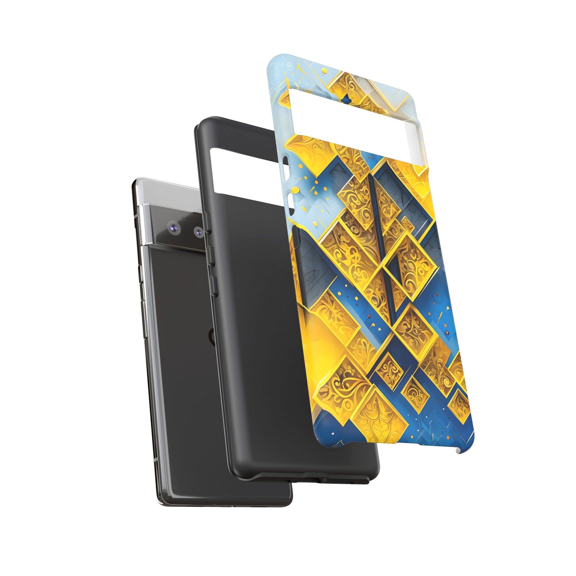 Golden Ascent Luxe Geometric Google Pixel 6 Pro Tough Case - Elegant Abstract Gold Design