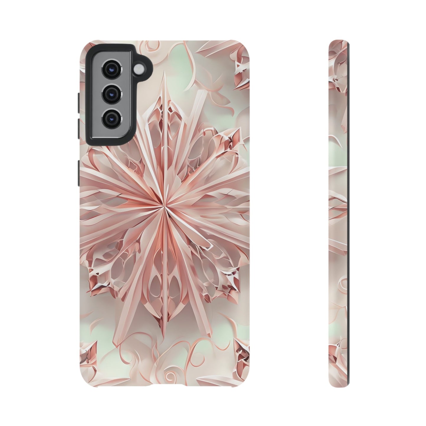 Blush Frost from our Kaleidoscope Collection - Samsung Galaxy tough case - Soft Pink Geometric Floral Design