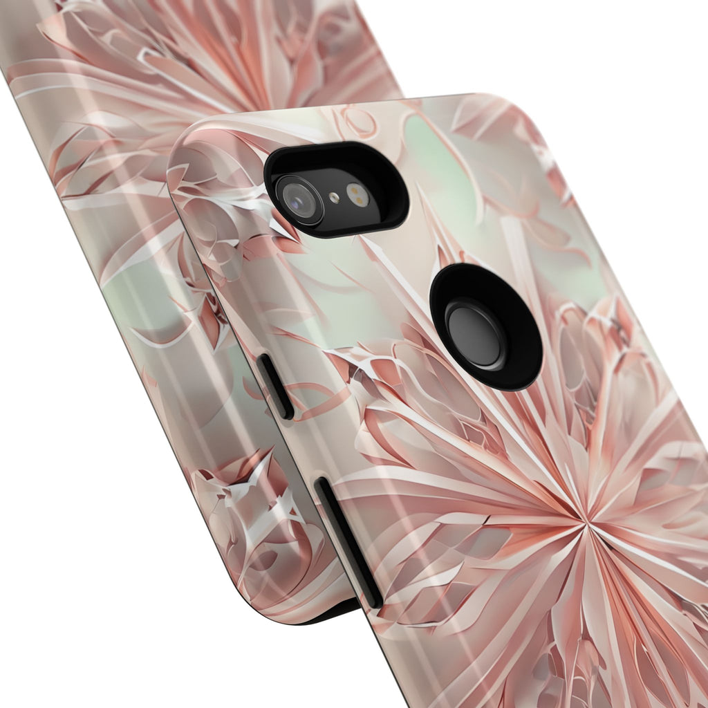 Blush Frost from our Kaleidoscope Collection - Google Pixel 3XL tough case - Soft Pink Geometric Floral Design