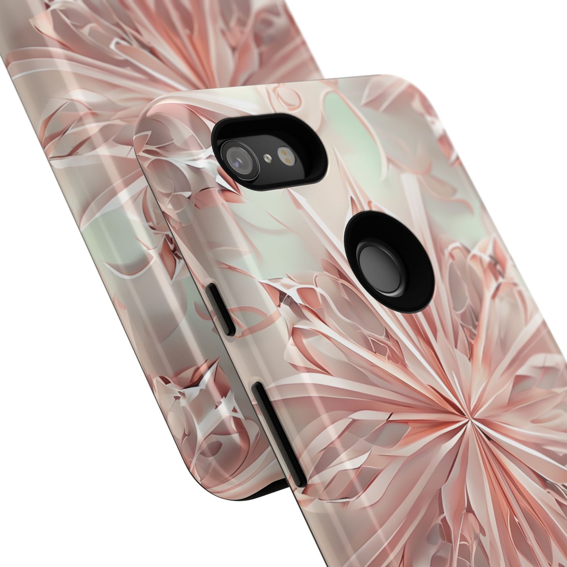 Blush Frost from our Kaleidoscope Collection - Google Pixel 3XL tough case - Soft Pink Geometric Floral Design