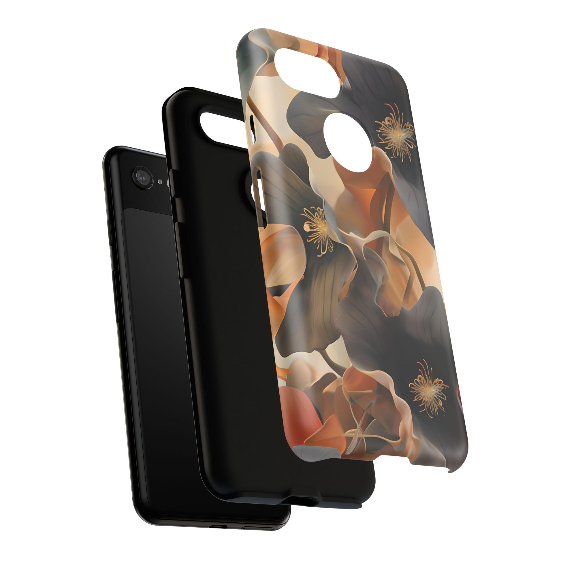 Autumn Ember - Moody Floral Art Google Pixel 3 Tough Phone Case - Warm Earthy Botanical Design
