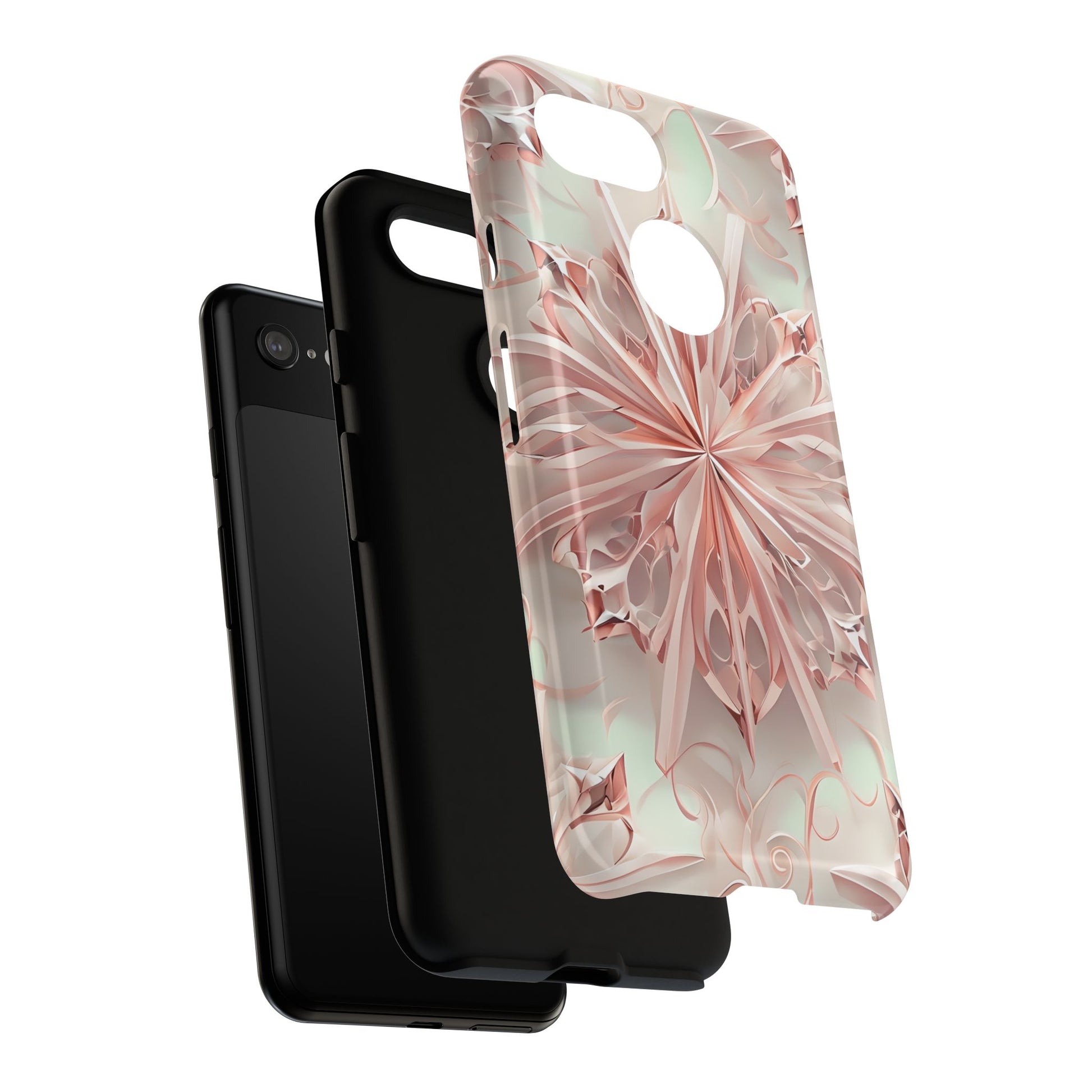 Blush Frost from our Kaleidoscope Collection - Google Pixel 3 tough case - Soft Pink Geometric Floral Design