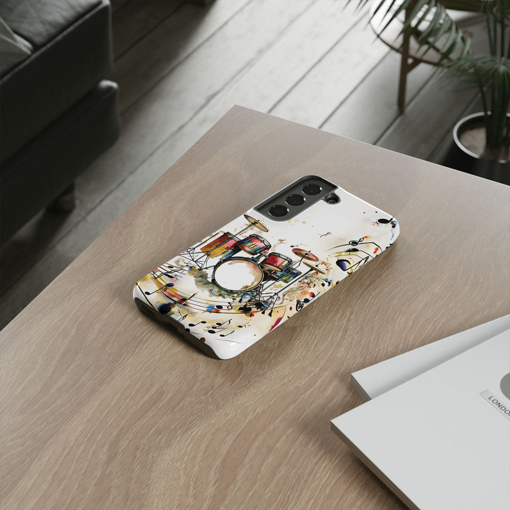 Beatline Abstract Drums and Music Notes Tough Case for Samsung Galaxy S22 - Shockproof Phone Cover