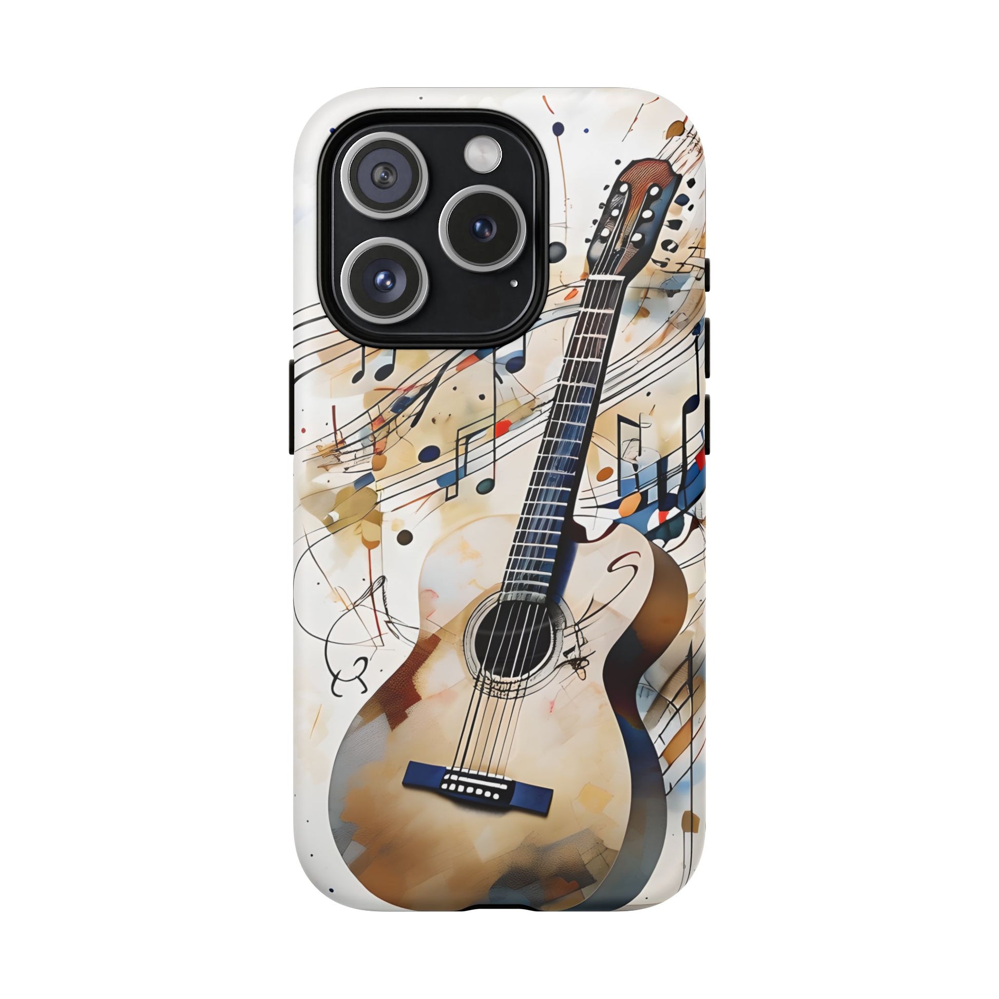 Strum and Flow Acoustic Guitar Art iPhone 15 Pro MagSafe Case