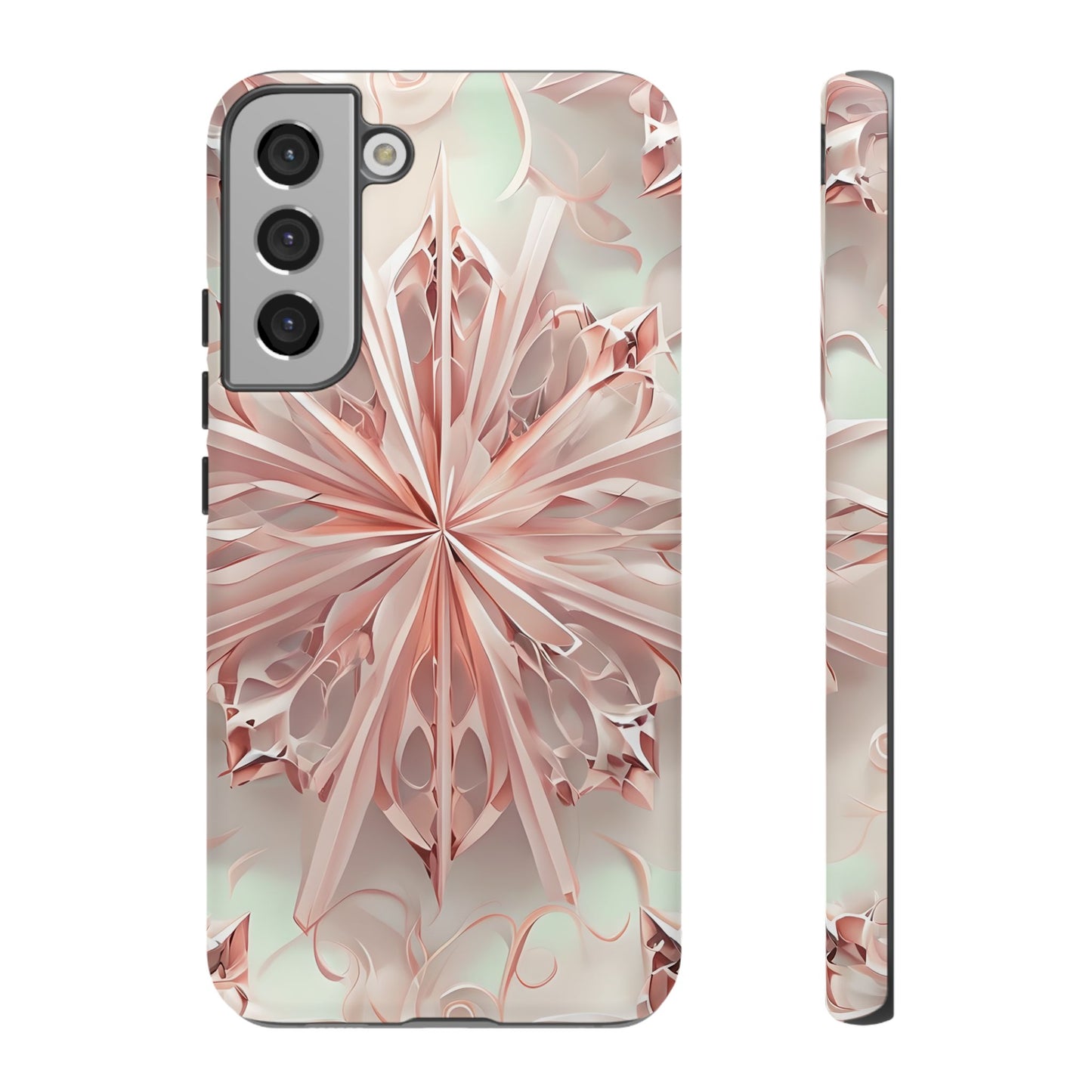 Blush Frost from our Kaleidoscope Collection - Samsung Galaxy tough case - Soft Pink Geometric Floral Design