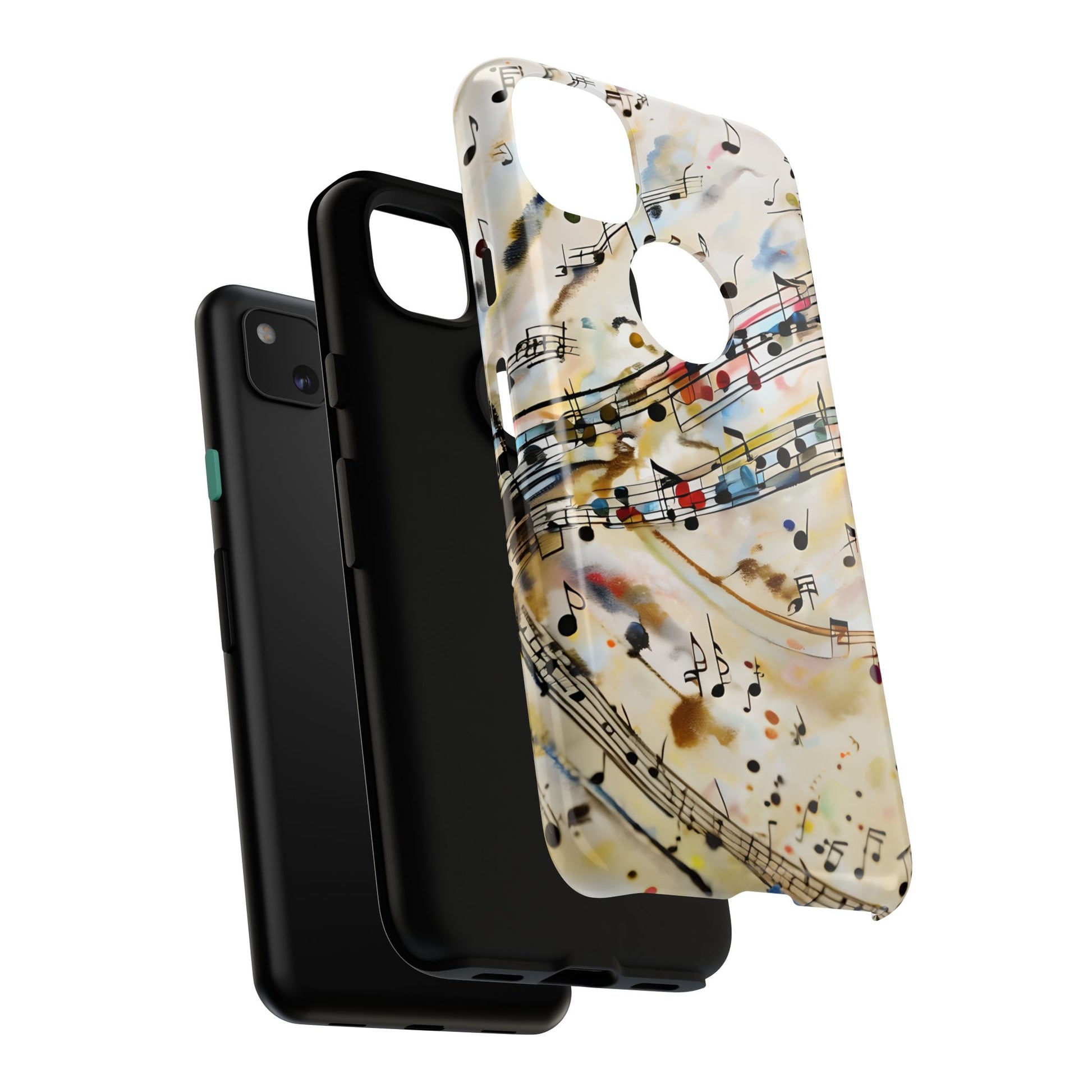 Melodic Flow Abstract Music Notes Tough Case for Google Pixel 4a - Shockproof Phone Cover