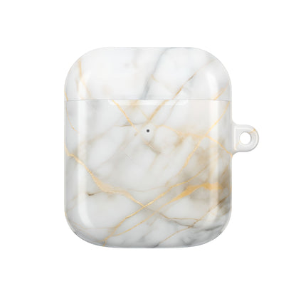 Golden Vein Marble AirPod Case - Gold and Ivory Marble Earbud Cover for Gen 1, 2, 3, Pro Gen 1 & 2