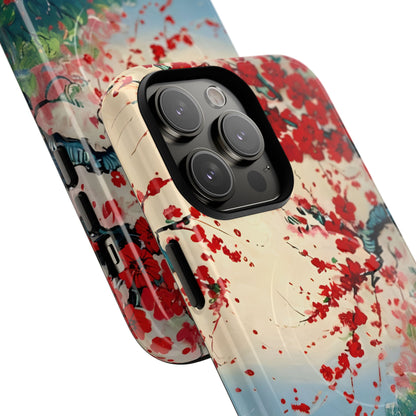 Crimson Blossom Lake iPhone MagSafe Case