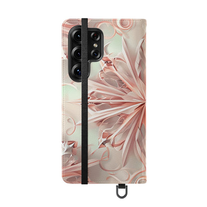 Blush Frost - Abstract Wallet Phone Case for Samsung Galaxy