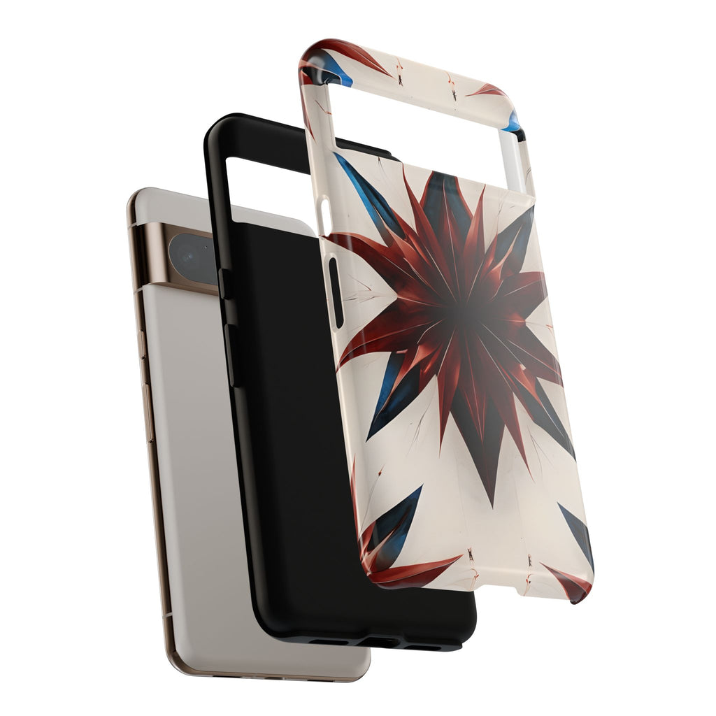 Garnet Starburst - Kaleidoscope Collection Gemstone Floral - Google Pixel 8 Pro Tough Phone Case - Floral Burst Design