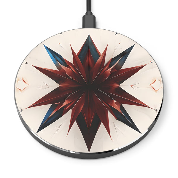 Garnet Starburst Qi Wireless Charger - 10W Fast Charging Pad for iPhone 15/16 - MagSafe Compatible Nature Based Design