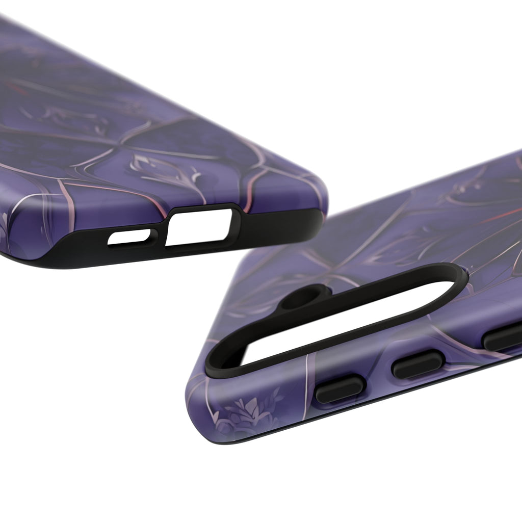 Violet Nebula - Kaleidoscope Collection Artistic Floral Burst - Samsung Galaxy S24 Tough Phone Case - Bold Purple Symmetrical Design