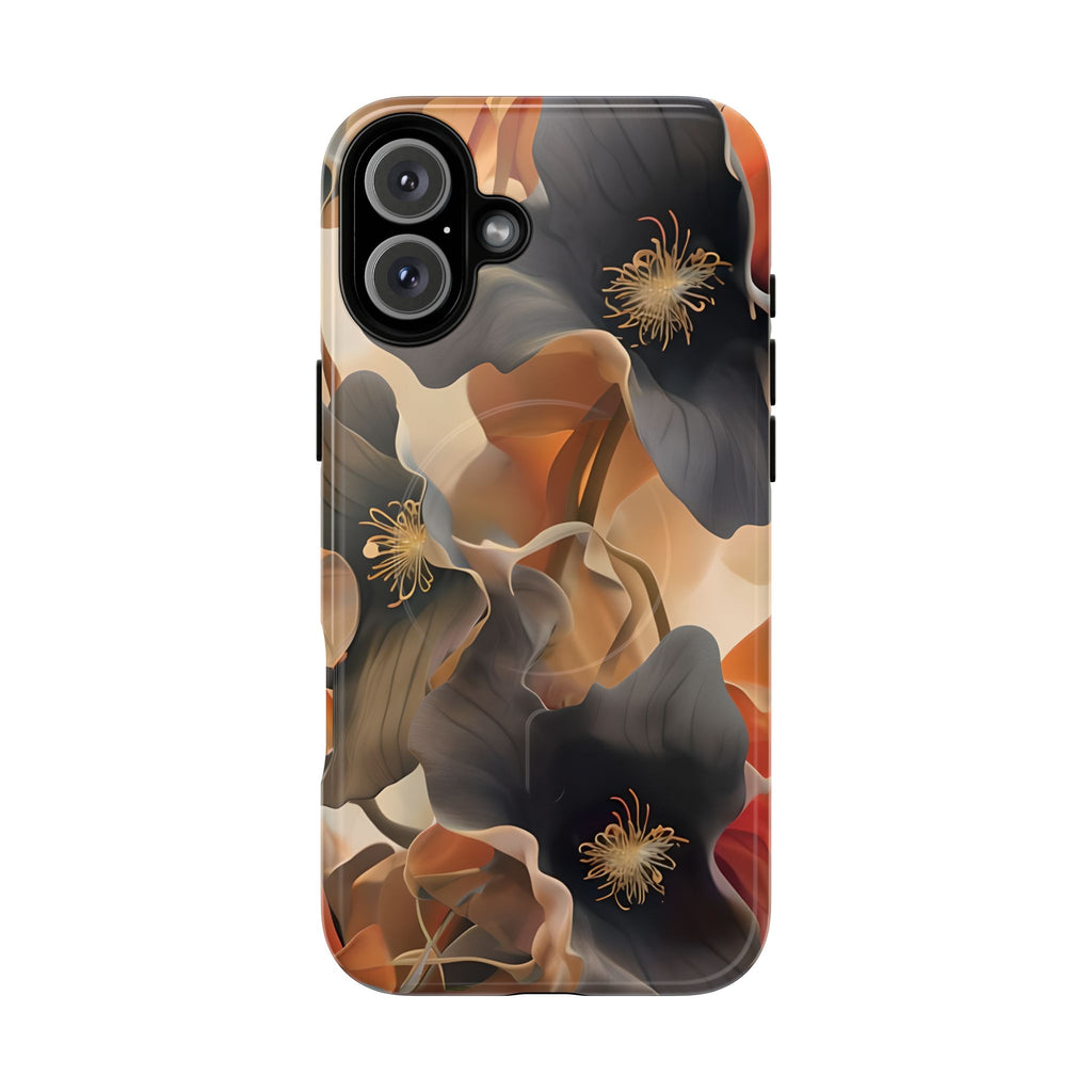 Autumn Ember - Moody Floral Art iPhone 16 Plus MagSafe Phone Case -Warm Earthy Botanical Design