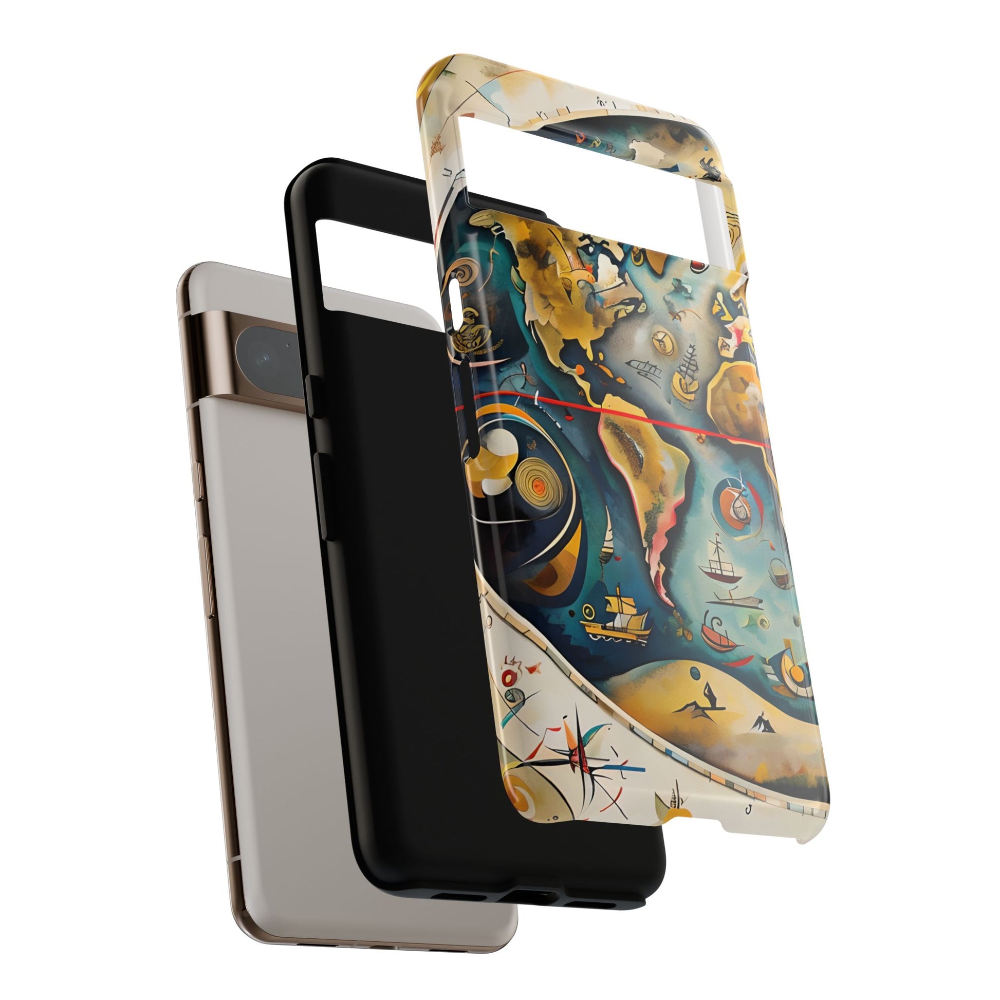 Celestial Map shockproof dual layer Google Pixel phone case with vintage celestial map design