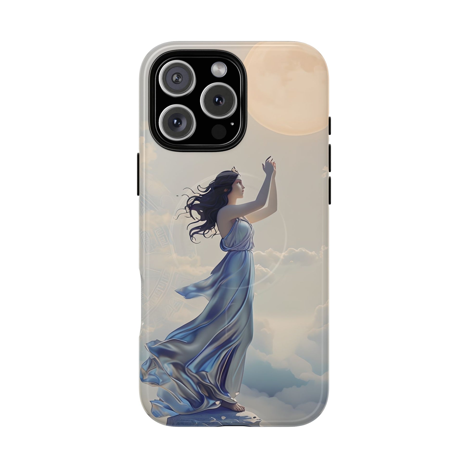Moonlit Ascend - Ethereal Celestial Art iPhone 16 Pro Max MagSafe Phone Case -Dreamy Night Sky & Floating Woman Design