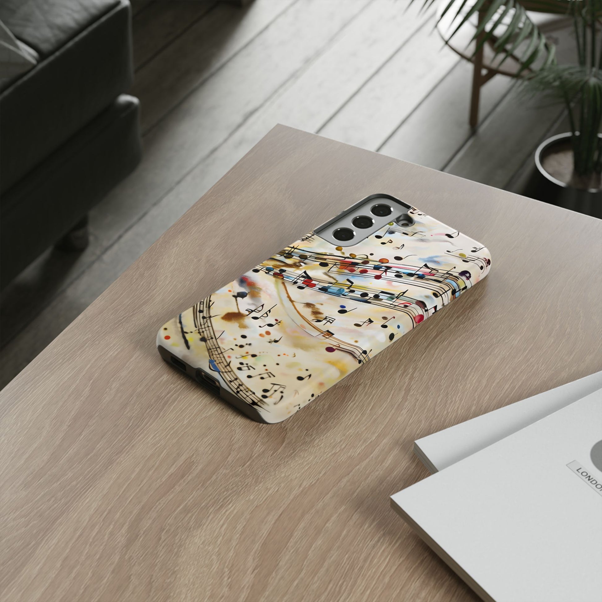 Melodic Flow Abstract Music Notes Tough Case for Samsung Galaxy S22 Plus- Premium Shockproof Designer Phone Cover