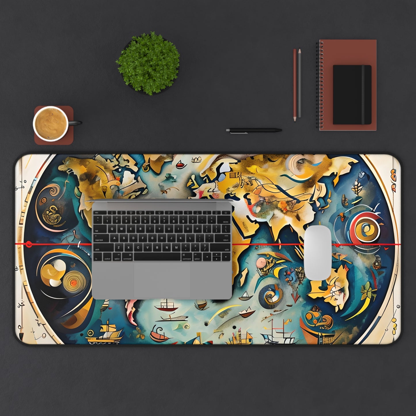 Celestial Map Desk Mat - Premium Office Desk Pad, 3 Sizes Available, Artistic Workspace Protection