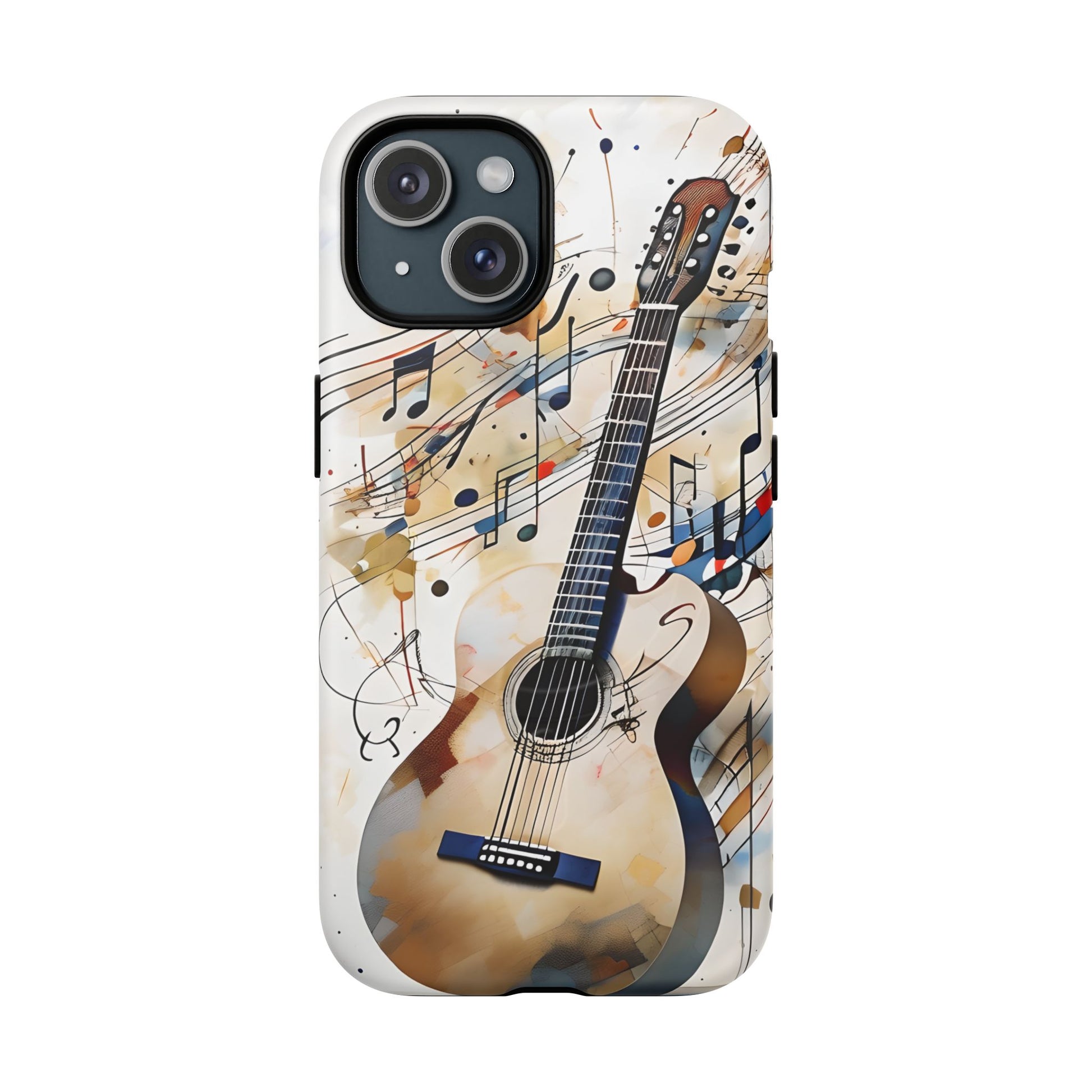 Strum and Flow Acoustic Guitar Art iPhone 15 MagSafe Case