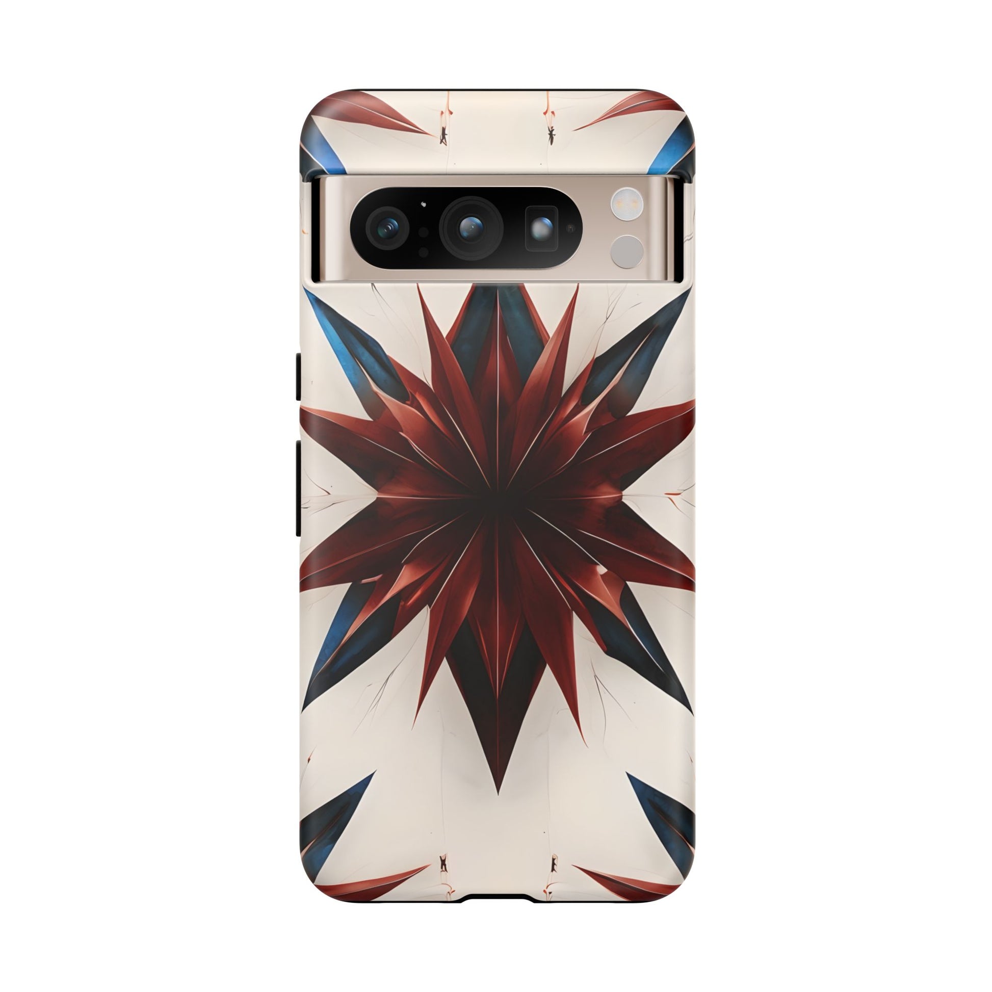 Garnet Starburst - Kaleidoscope Collection Gemstone Floral - Google Pixel 8 Pro Tough Phone Case - Floral Burst Design