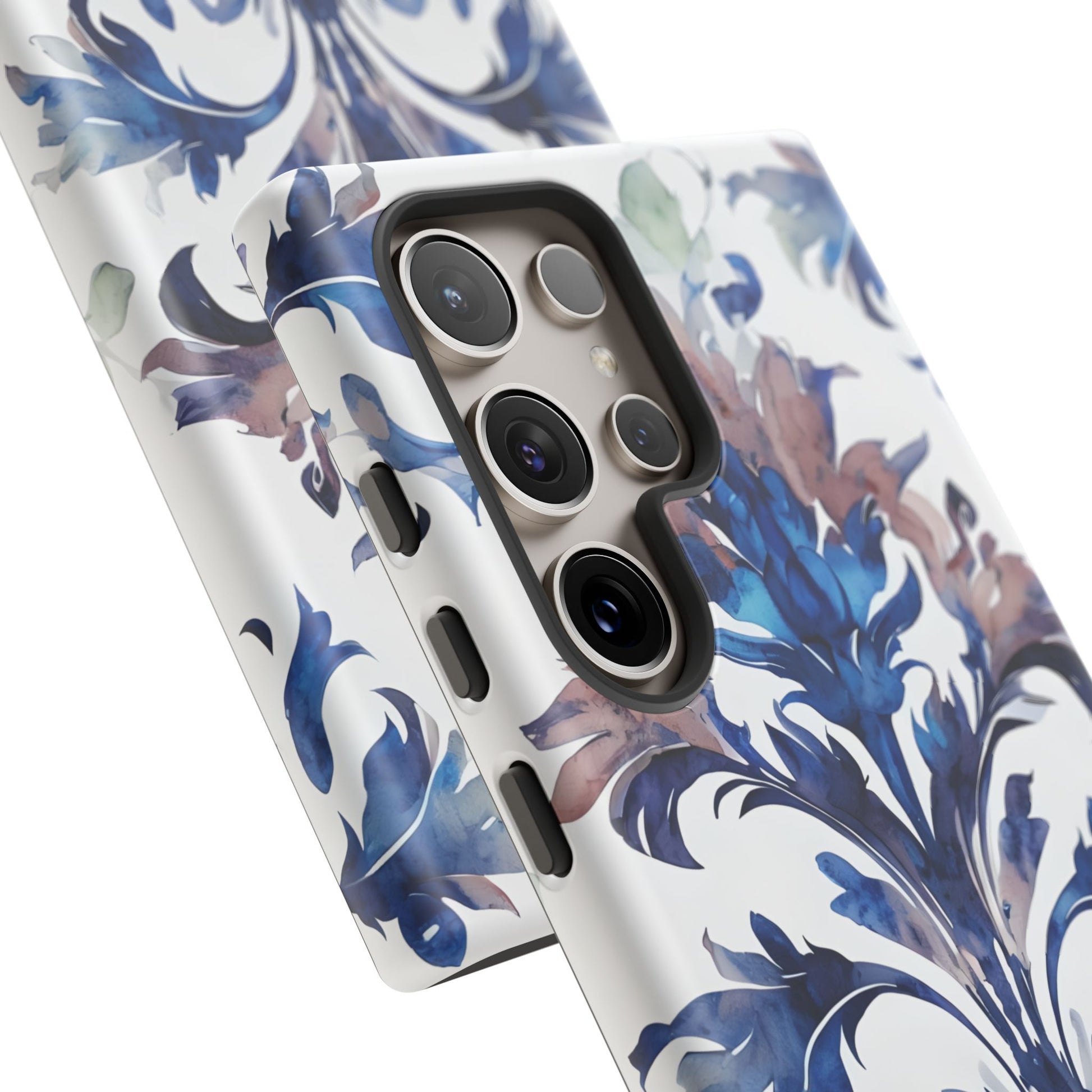 Delft Reverie - Elegant Blue & White Samsung S24 Ultra Tough Phone Case - Dutch Delftware-Inspired Floral Design
