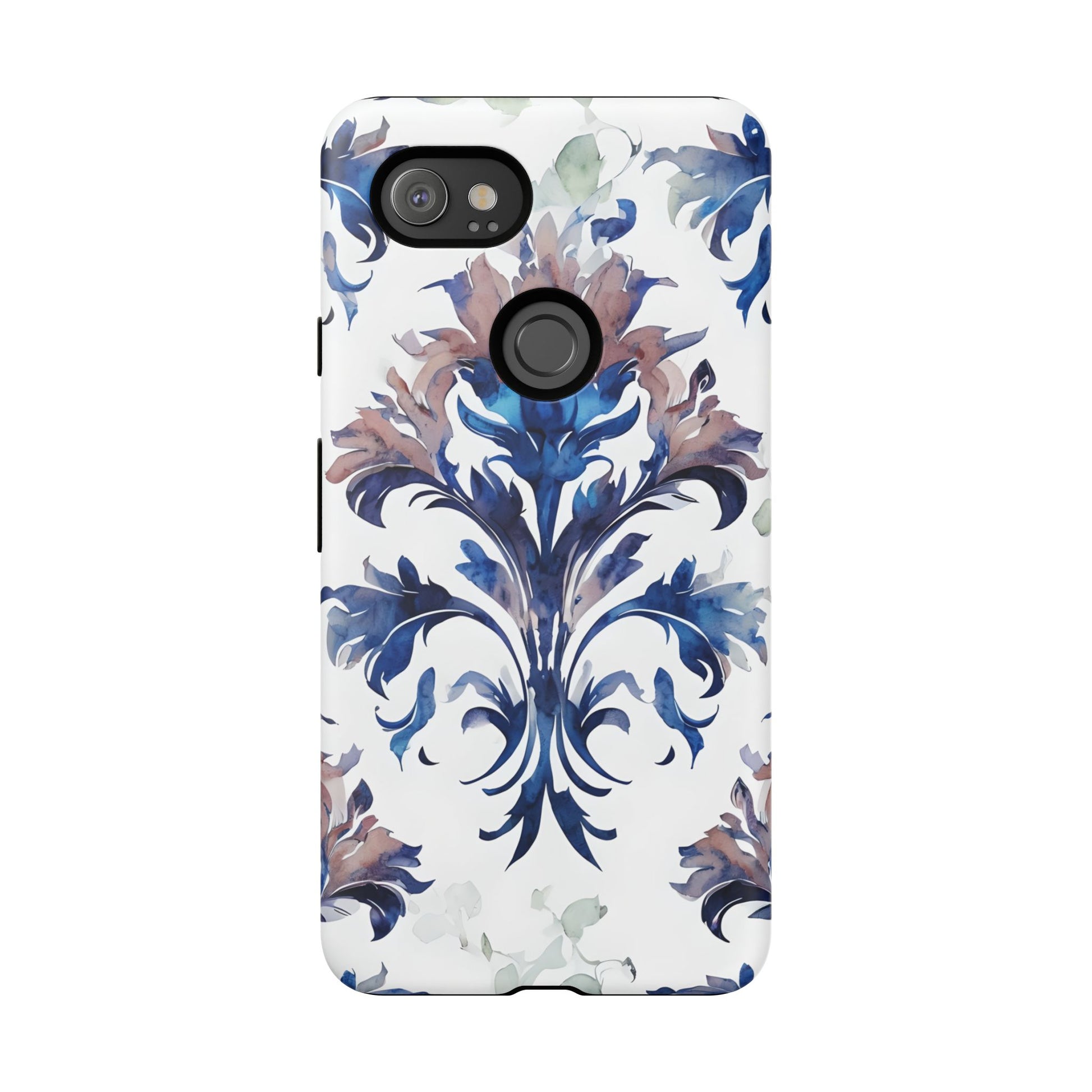 Delft Reverie - Elegant Blue & White Google Pixel 2XL Tough Phone Case - Dutch Delftware-Inspired Floral Design