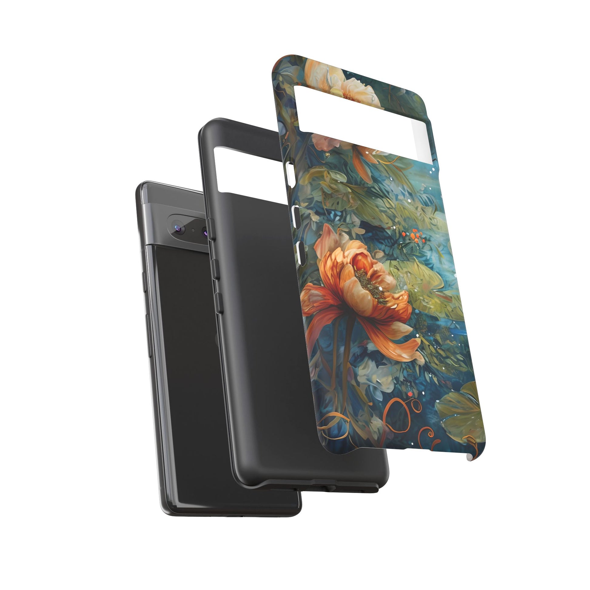 Waterlily Nocturne Tough Case for Google Pixel 7- Premium Artistic Shockproof Cover, Elegant Protective Phone Case